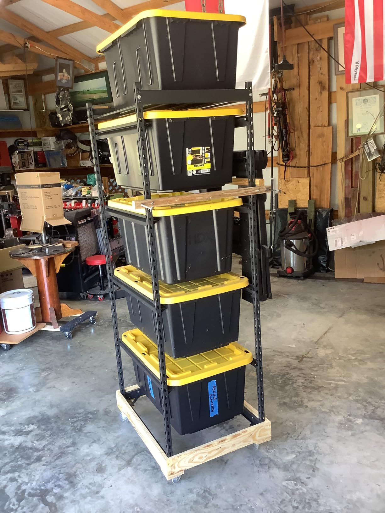 27 Gallon Tote Storage Rack, Heavy-Duty Storage Bin Rack Organizer, 5-Tier Standing Storage Bin Shelves, 250 lb Capacity, Maximize Space for Garage, Warehouse, Utility, 2 Pack (Totes Not Included) customer photo 2
