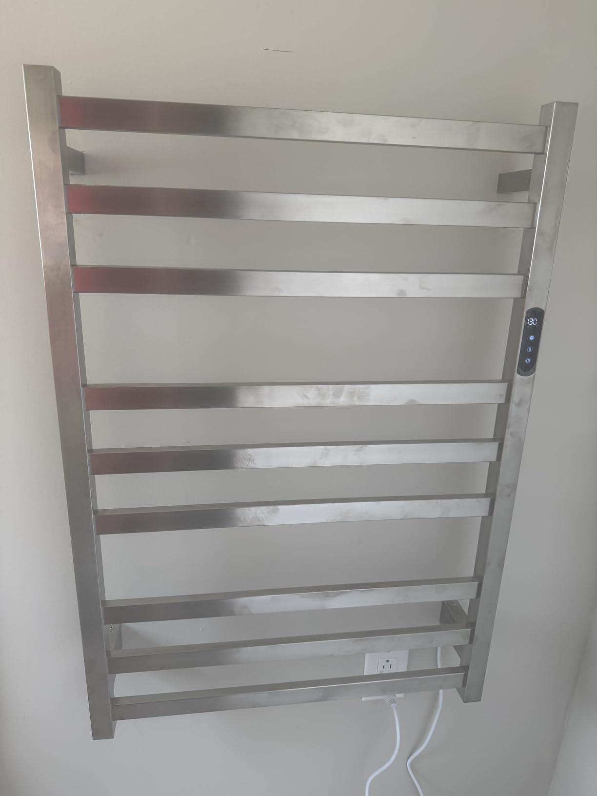 9 Bars Wall Mounted Towel Warmer, Heated Towel Rack for Bathroom, Smart Control with 24-Hour Timer, Plug-in or Hardwired Installation Hot Towel Rack, Stainless Steel Towel Warmer Rack customer photo 2