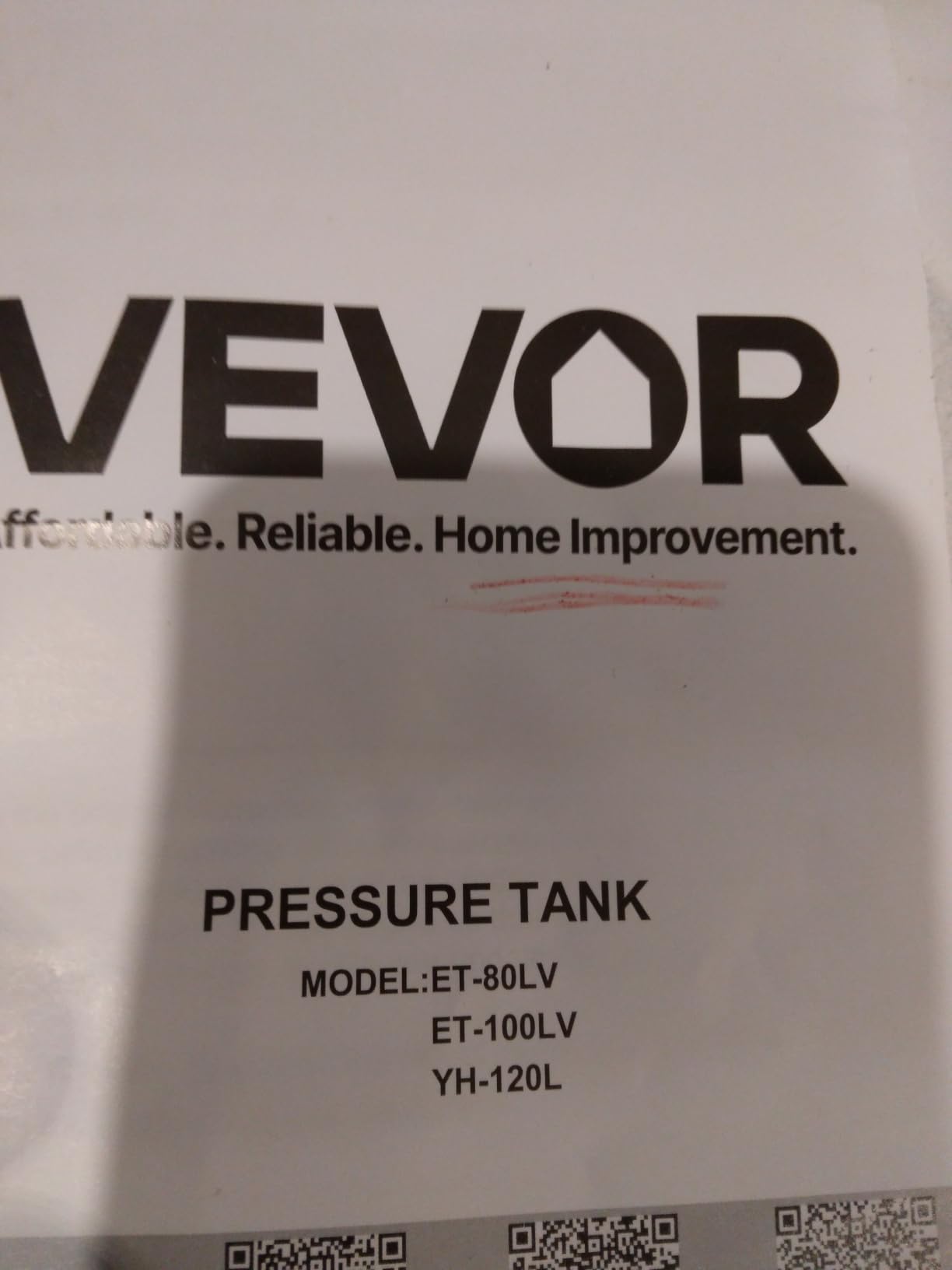 VEVOR 30-Gallon Vertical Well Pressure Tank, Pre-Charged Pressurized Water Tank for Well Pumps customer photo 1