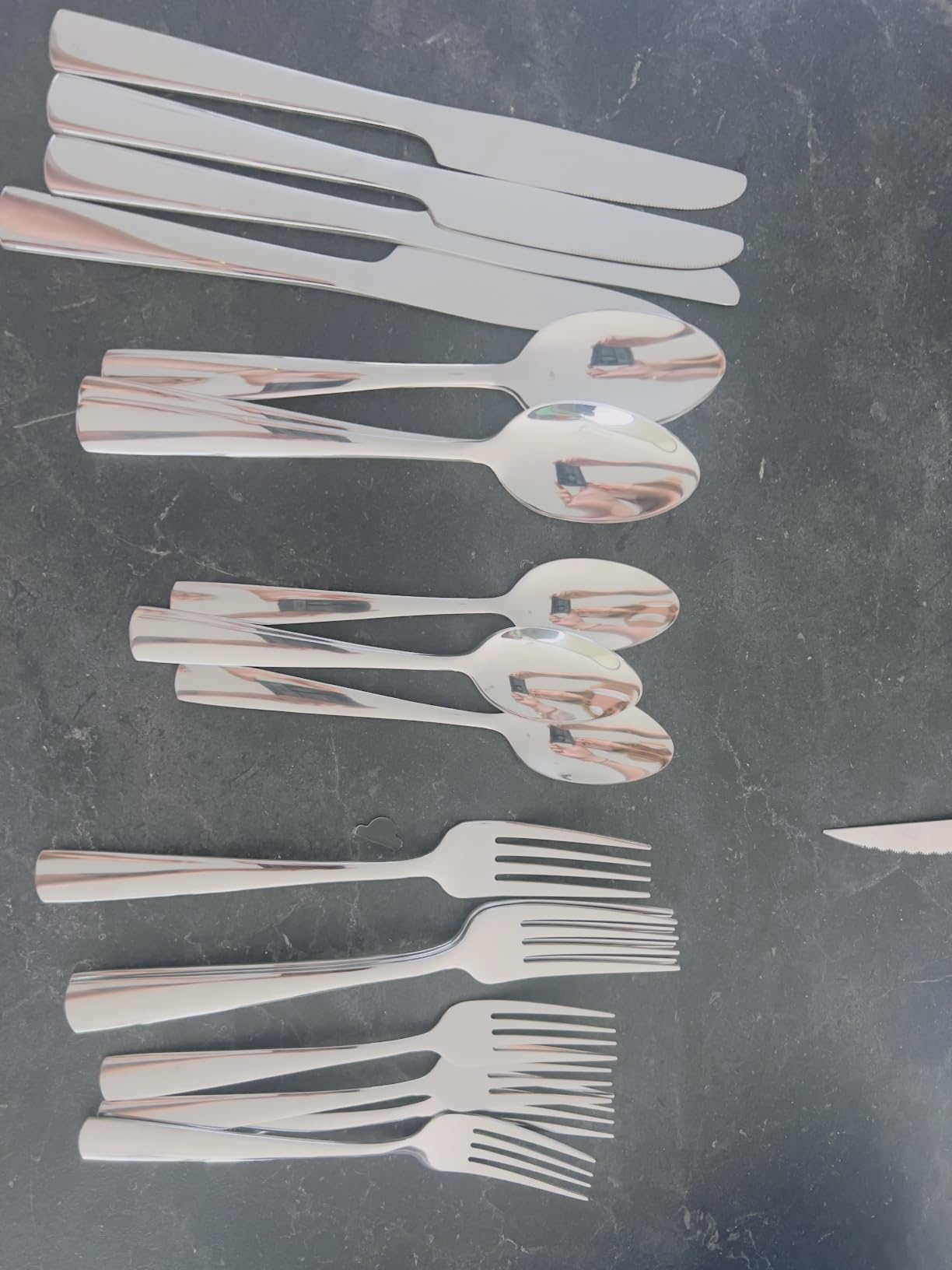 Stapava 60 Pcs Black Silverware Set, Food-Grade Stainless Steel Flatware Set for 12 Mirror Polished Cutlery Utensil Sets Include Dinner Knives Spoons and Forks Set Dishwasher Safe for Home Restaurant customer photo 2