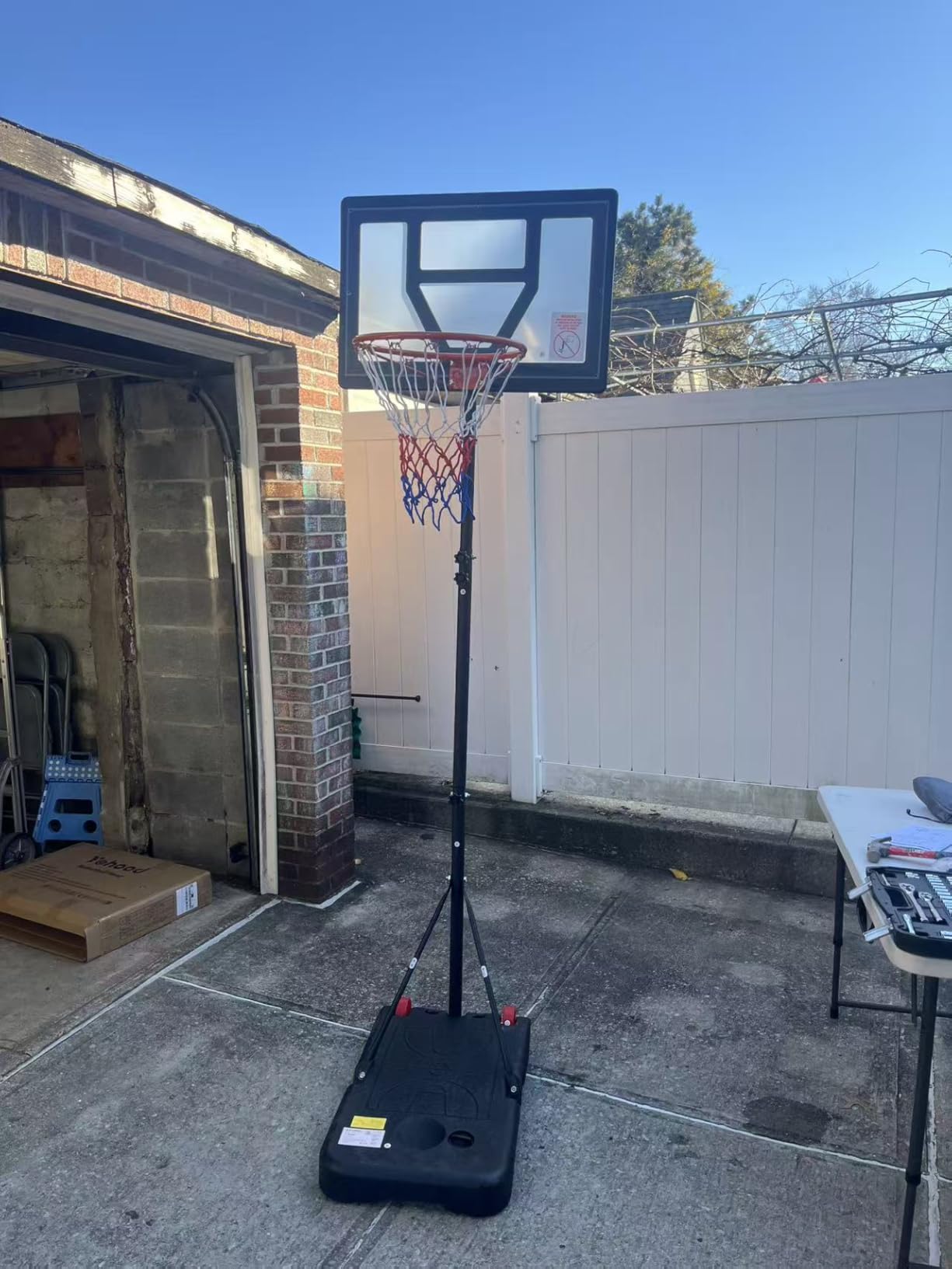 Yohood Kids Basketball Hoop Outdoor Height Adjustable 3-7 FT, Portable Basketball Goal System for Kids Youth Teens in Backyard/Driveway/Indoor, Shatterproof Backboard and Stable Base customer photo 2