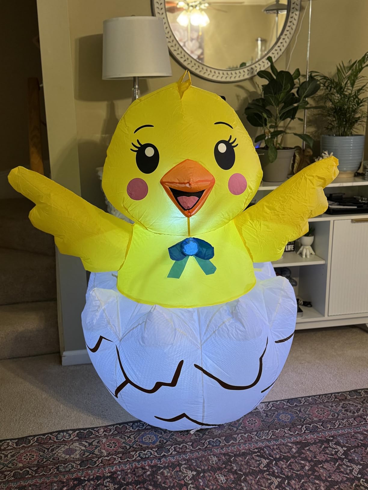 4.2 FT Easter Chick Inflatables Outdoor Decorations Blow Up Yard with Built-in LEDs customer photo 2