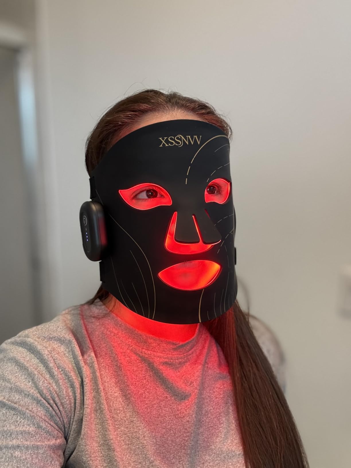 Wireless Red Light Therapy Face Mask, 850nm NIR, Red/Blue Led Light | 4 Modes, 272 LEDs, 27mW/cm² Power, Full Face Coverage, 10-Min Timer, Rechargeable, Home Use, visible results in 4 Weeks customer photo 1