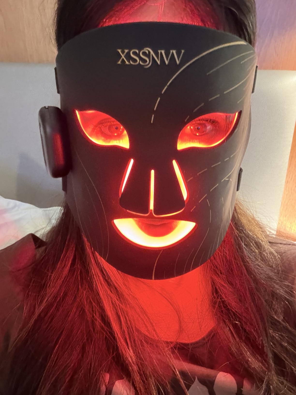 Wireless Red Light Therapy Face Mask, 850nm NIR, Red/Blue Led Light | 4 Modes, 272 LEDs, 27mW/cm² Power, Full Face Coverage, 10-Min Timer, Rechargeable, Home Use, visible results in 4 Weeks customer photo 2