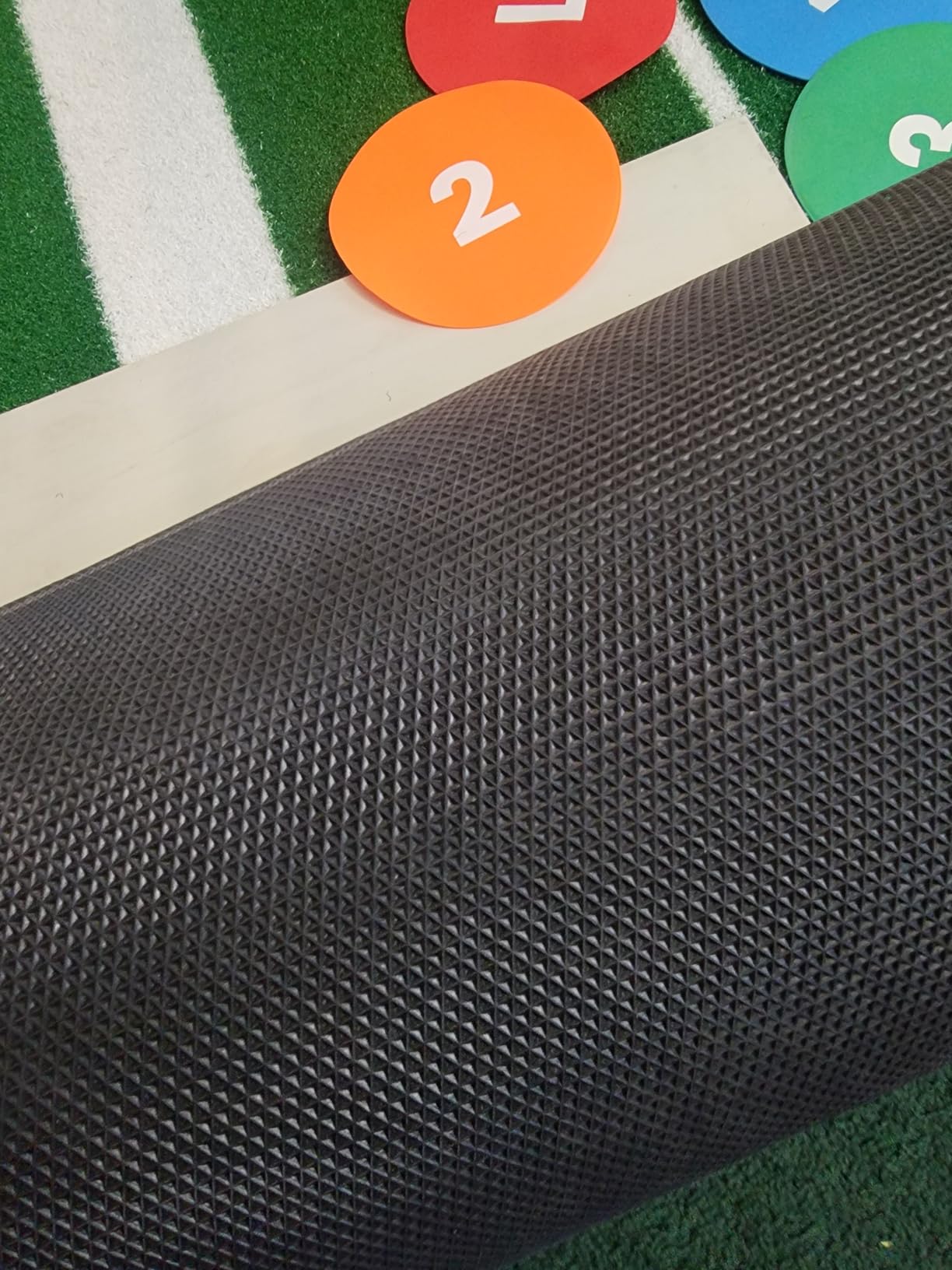 Softball Pitching Mat - with Pitcher Rubber - Baseball - 10'x3' | Multi-layer pitching training aid with premium turf for indoor & outdoor practice, delivering superior comfort and stability customer photo 2