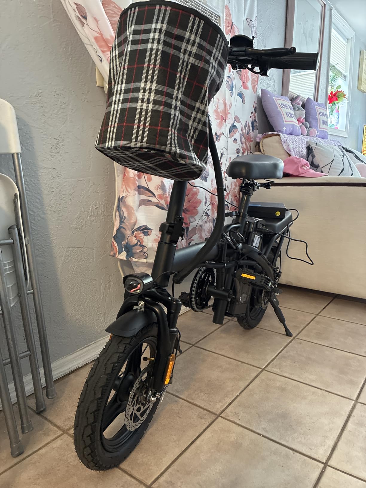 Electric Bike for Adults and Teens, 560-740W Motor, 20-25MPH Compact Commuter Folding Ebike, 32 Miles Range, 48V 10Ah Battery, 3-Level Pedal Assist, 14