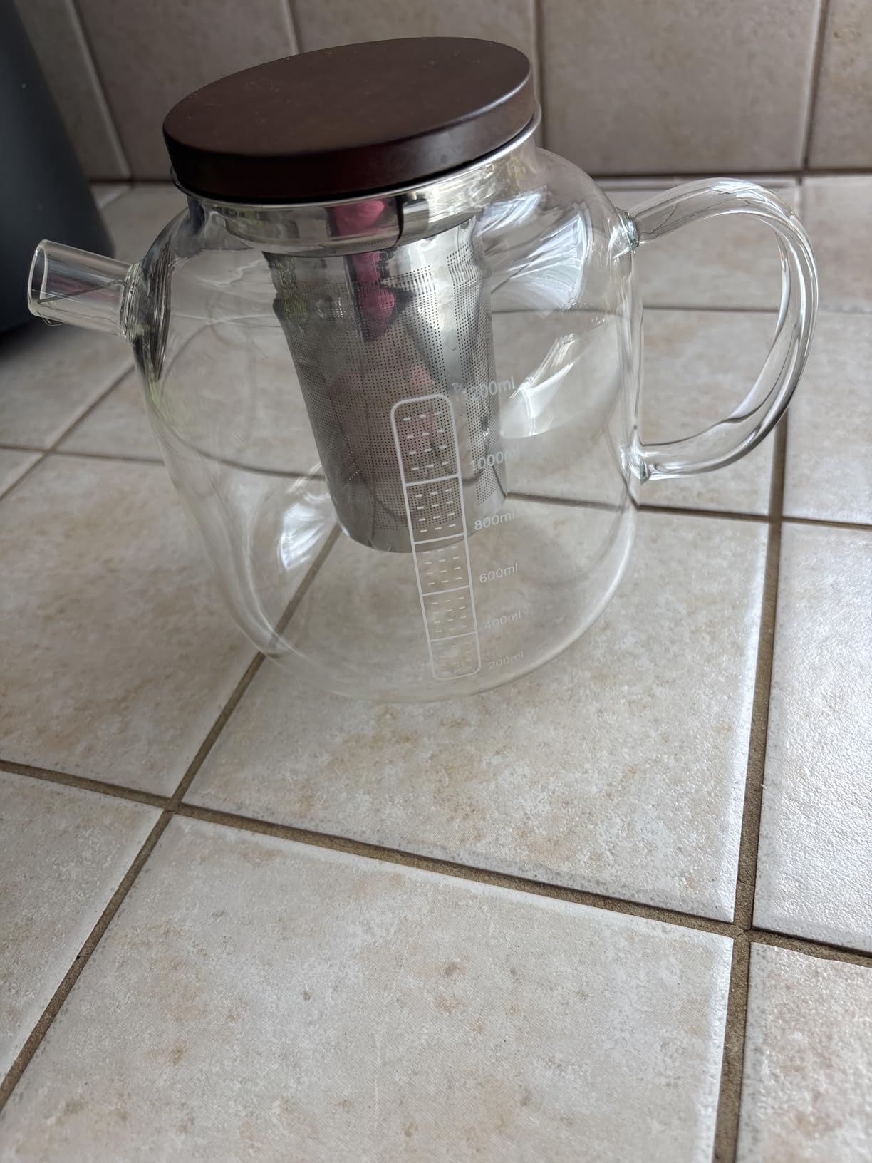 Glass Teapot with Infuser and Lid - 40oz Borosilicate Glass Teapot with Heat-Resistant Handle, Stainless Steel Mesh Infuser for Loose Leaf & Blooming Tea, Stovetop & Microwave Safe customer photo 2