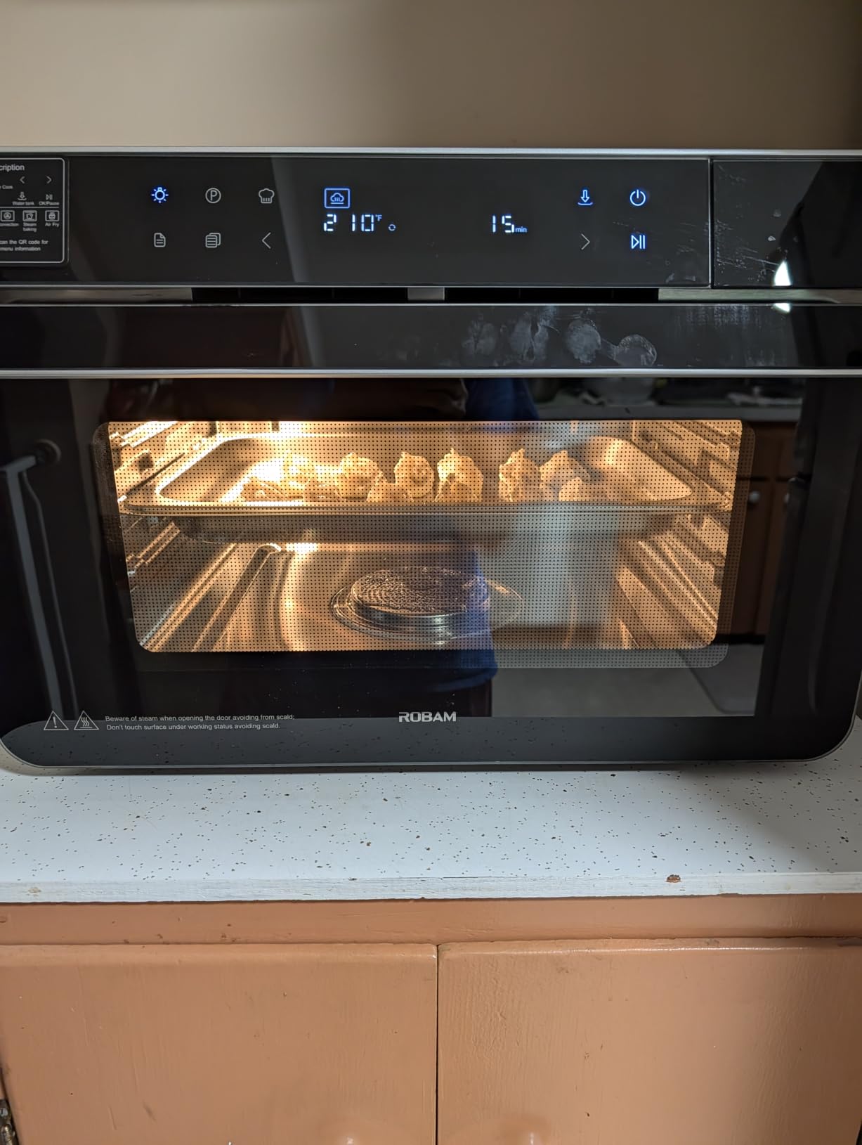ROBAM Toaster Air Fryer Combi Oven, Countertop Steam Oven 14-in-1 with Convection Steam Roast & Bake, Multi-Stage Cooking, Self-Clean, 7 Modes, 30 Built-In Recipes, for Kitchen Pizza Baking (White) customer photo 2
