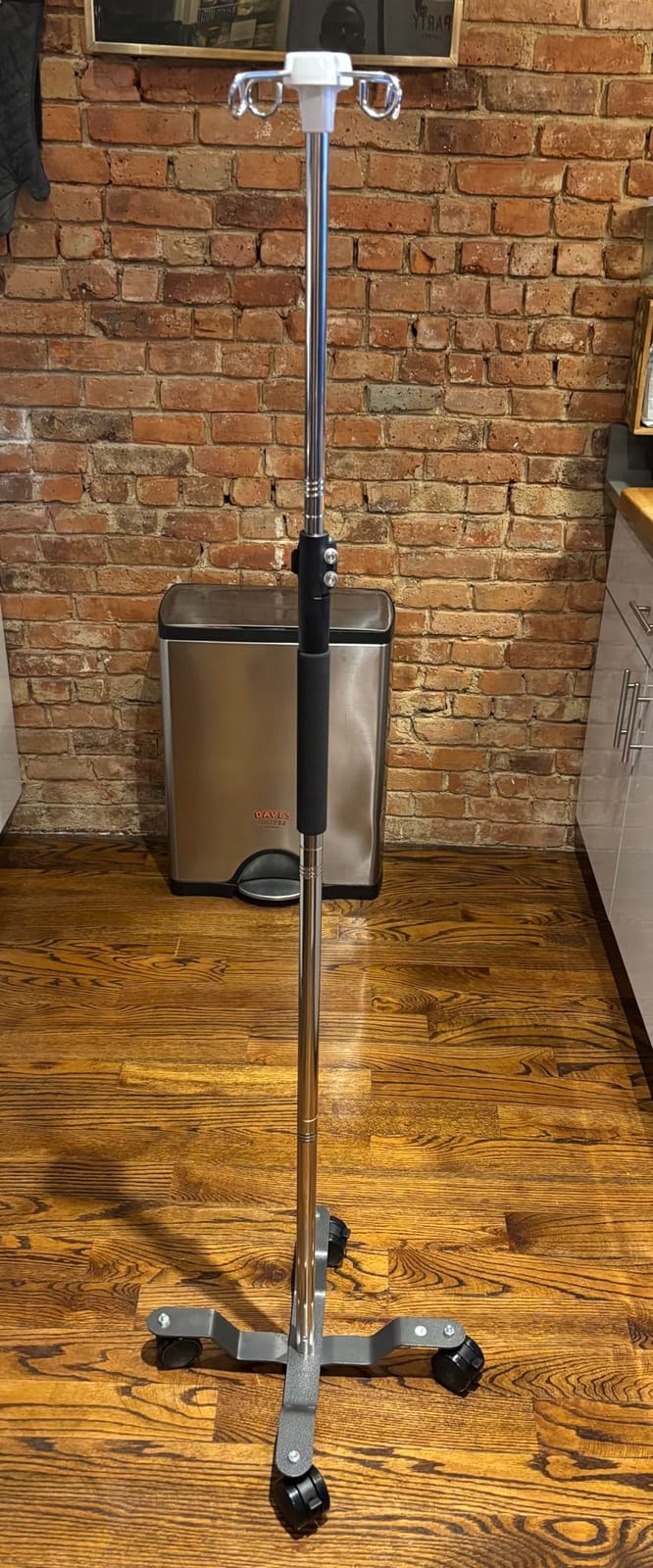 IV Poles with Wheels, 47 to 100In Portable IV Floor Stand Telescopic with 4 Hooks IV Bag Holder Stand Feeding Pump Stand Stainless Steels Pipe Extension Pole IV Influsion Pole customer photo 2