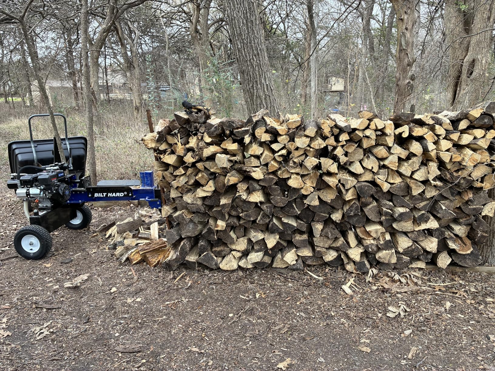 BILT HARD 27-Ton Towable Gas Powered Log Splitter, Horizontal & Vertical Wood Splitter Gas Powered with 209cc OHV Engine & 2-Stage Pump, 16