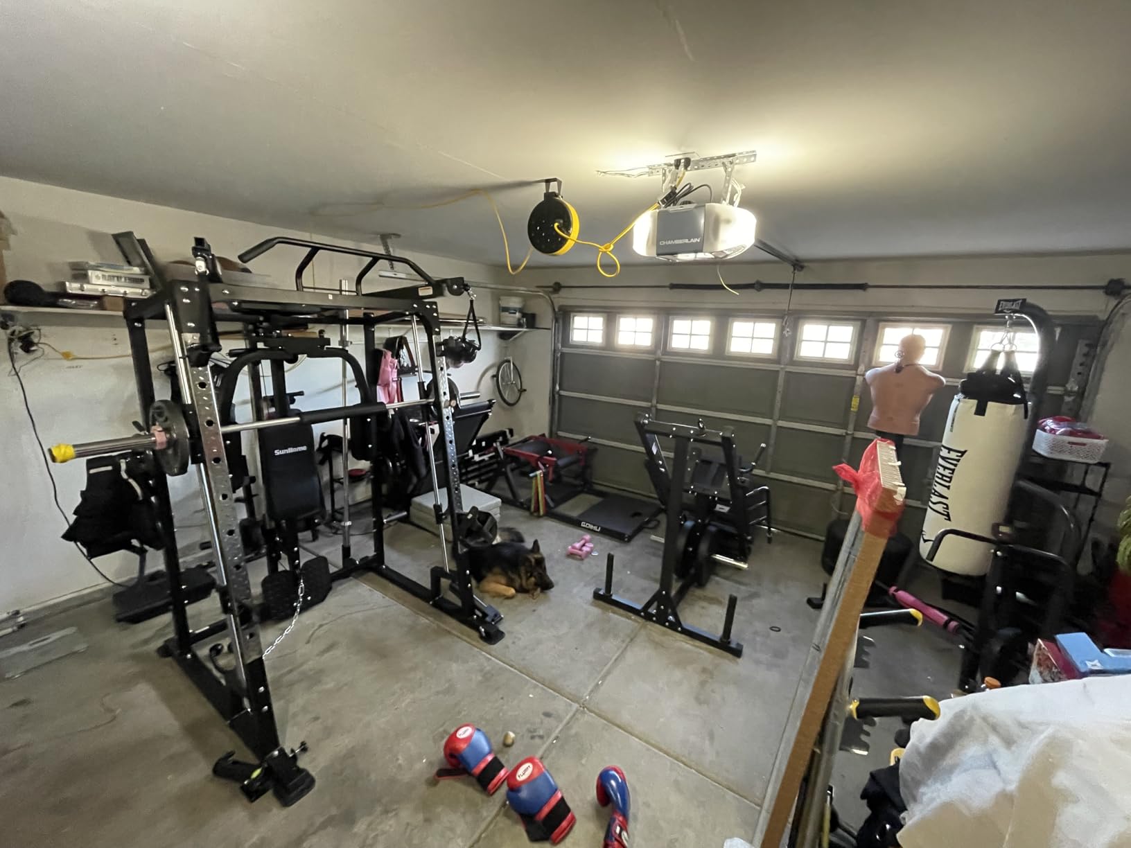 SunHome Smith Machine, 2000LBS Power Cage Squat Rack with Smith Bar, LAT Pull-Down Systems, Cable Crossover Machine for Home Gym customer photo 2