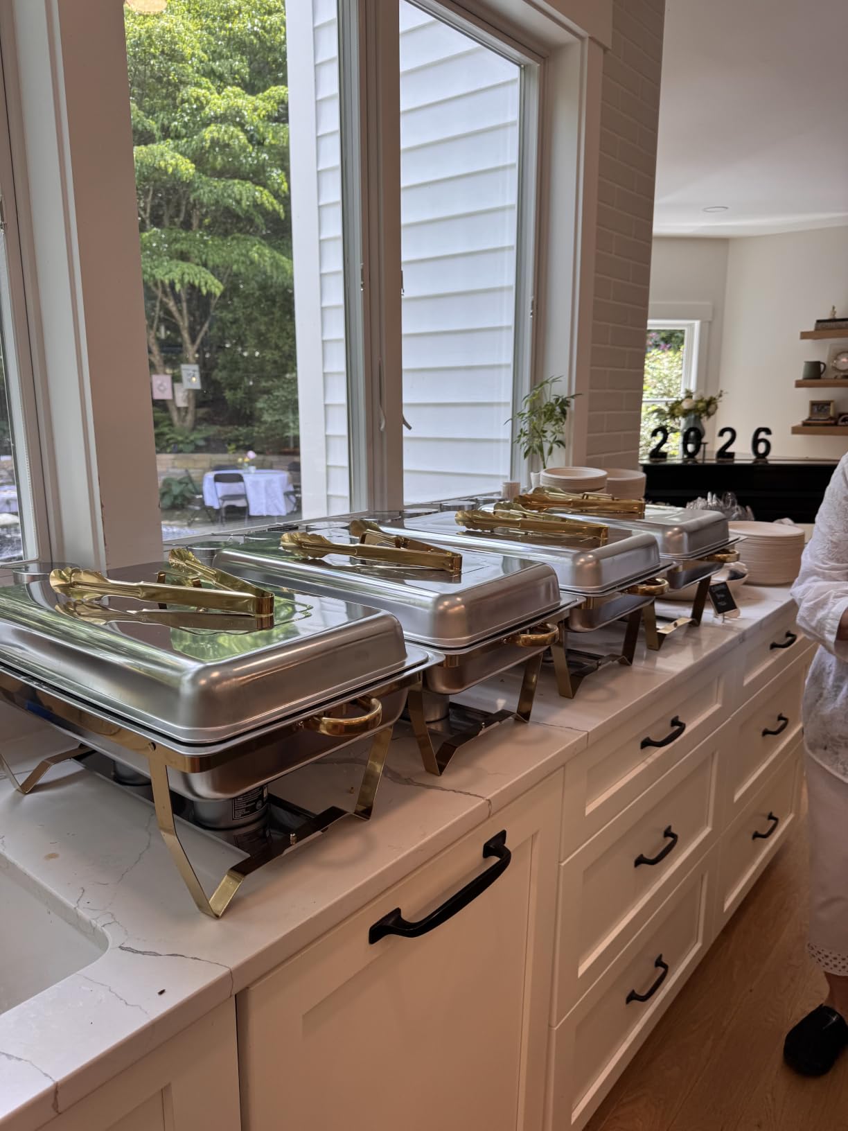 POWERFUEL 4 Pack 11QT Rectangular Chafing Dishes for Buffet with 4Tongs | Full Size Golden Chafing Dish Set with Stainless Steel Chafing Pan, Food Warmer for Party, Gathering, Wedding, Catering customer photo 1