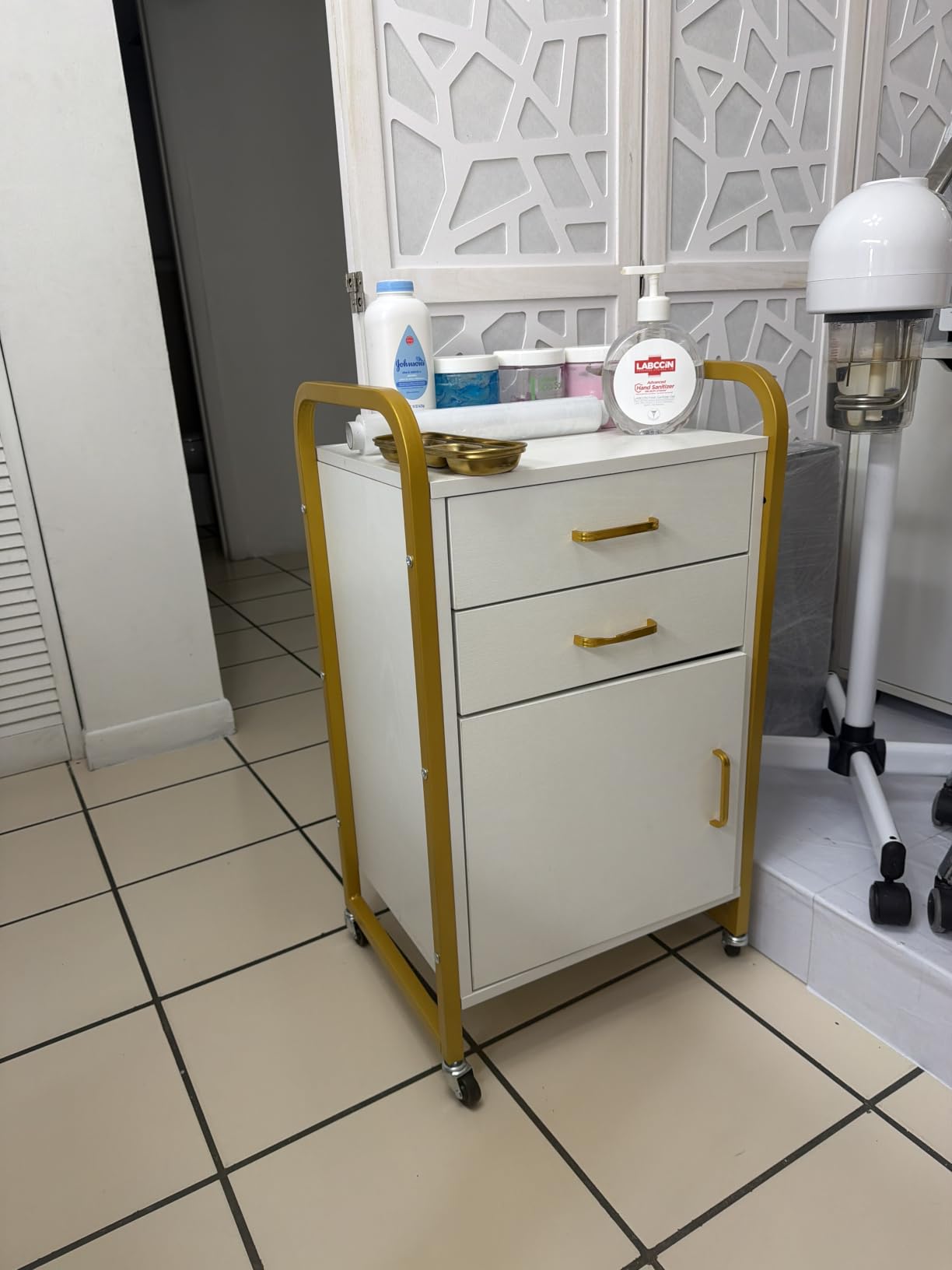 4ever2buy Salon Station for Hair Stylist, Black Rolling Salon Station Cart customer photo 1