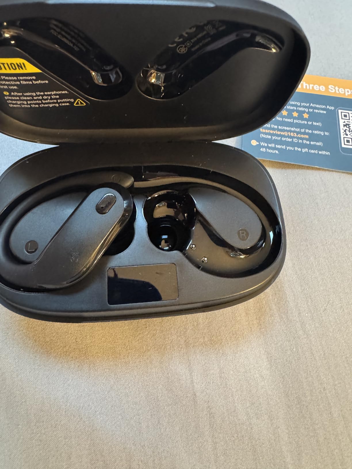 Wireless Earbuds, Bluetooth 5.4 Sport Headphones with Earhooks | IPX7 Waterproof, 80H Playtime, Noise Cancelling Mic - Black customer photo 1