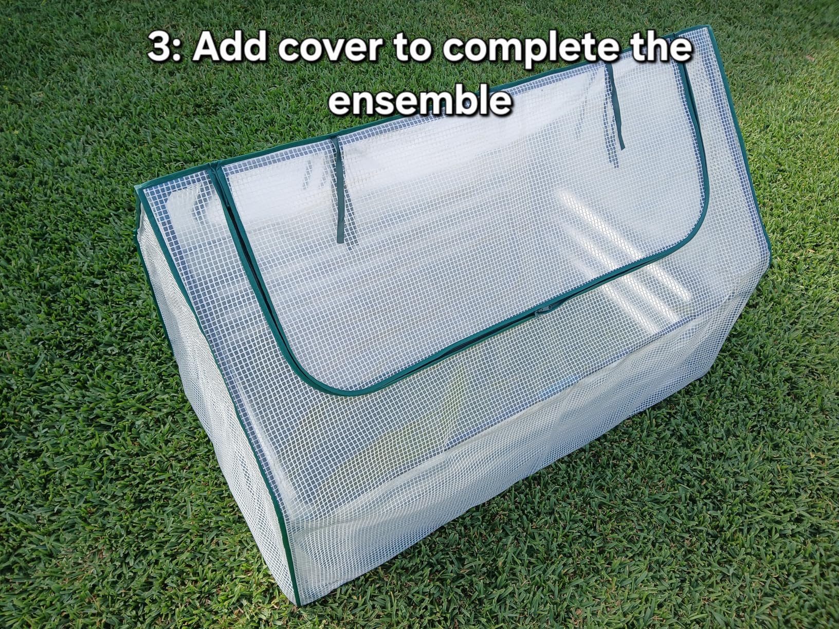 Miory Raised Garden Bed with PE Cover, 6x3x1 FT Galvanized Planter Box Outdoor with Greenhouse Cover, 2 Large Zippered Screen Windows for Vegetables, Flowers, Includes Labels & Gloves customer photo 2