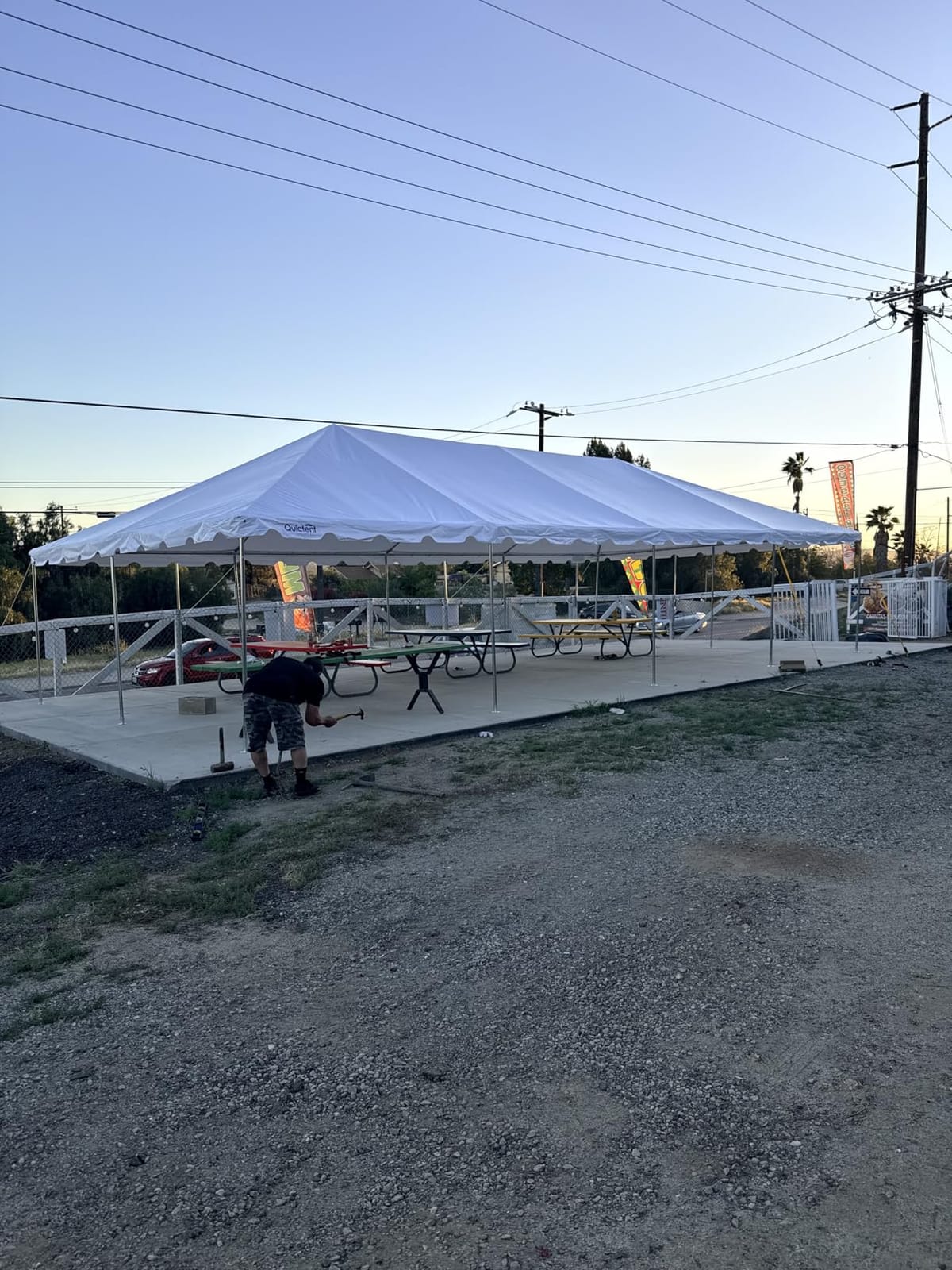 Quictent 20x40 Heavy Duty West Coast Frame Party Tent, No Sides | CPAI-84 Fire Retardant PVC, 12ft Peak No Center Pole, Waterproof Commercial Wedding Event Tent Rental for 100 Person, White customer photo 1