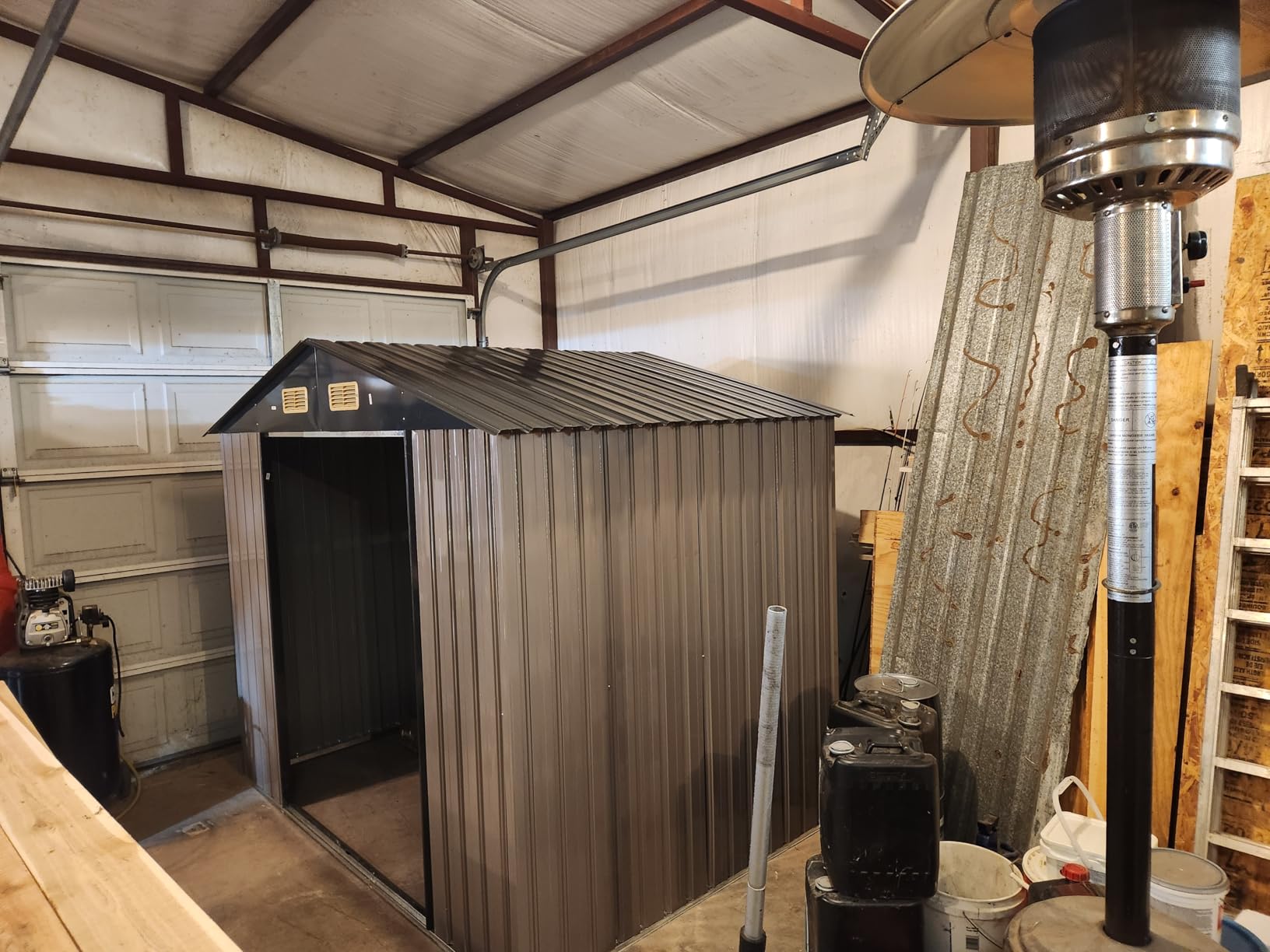 IRONCK 10x12FT Outdoor Storage Shed with Lockable Doors, Brown | Metal Garden Tool Shed with Breathable Vent, Outside Storage shed for Backyard, Poolside, Patio customer photo 2