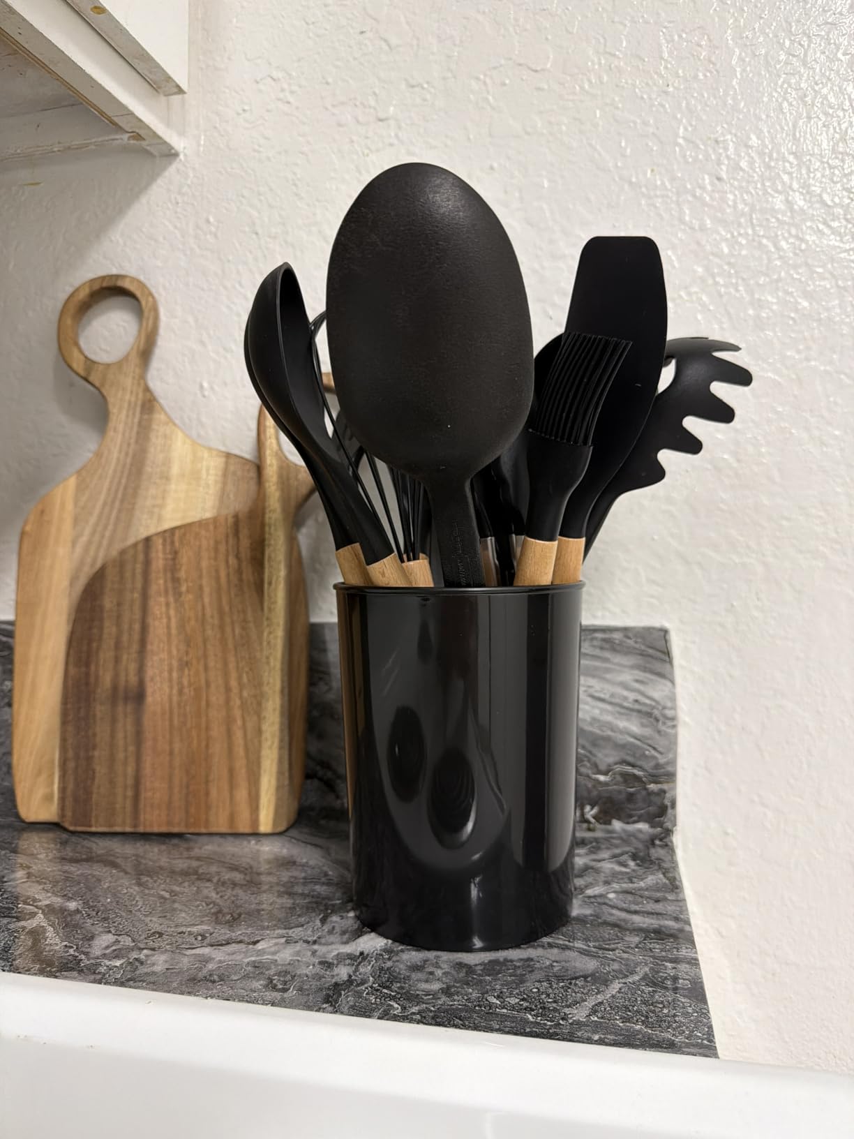33Pcs Kitchen Utensils Set Silicone Cooking Utensils Set with Wooden Handle, Heat-Resistant, Dishwasher Safe, BPA-Free Silicone Kitchen Utensil Set with Wooden Handles & Holder for Nonstick Cookware customer photo 1