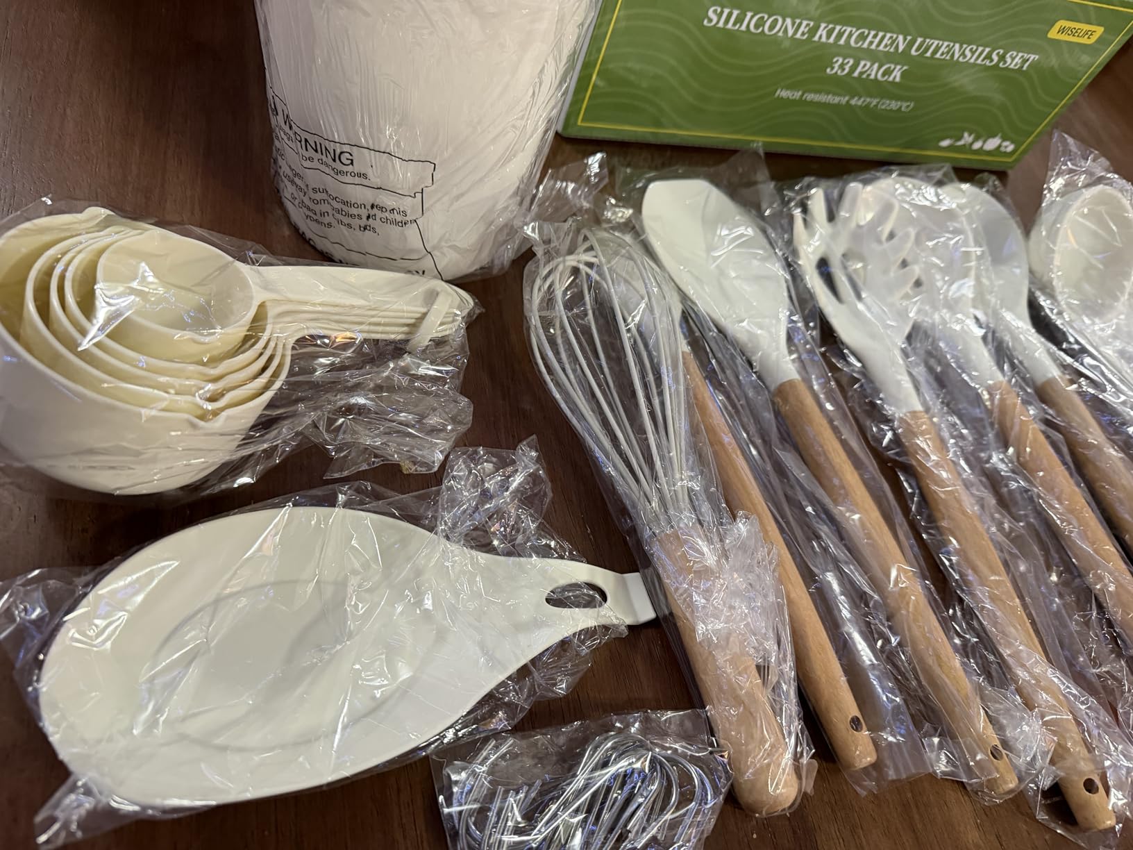 33Pcs Kitchen Utensils Set Silicone Cooking Utensils Set with Wooden Handle, Heat-Resistant, Dishwasher Safe, BPA-Free Silicone Kitchen Utensil Set with Wooden Handles & Holder for Nonstick Cookware customer photo 2