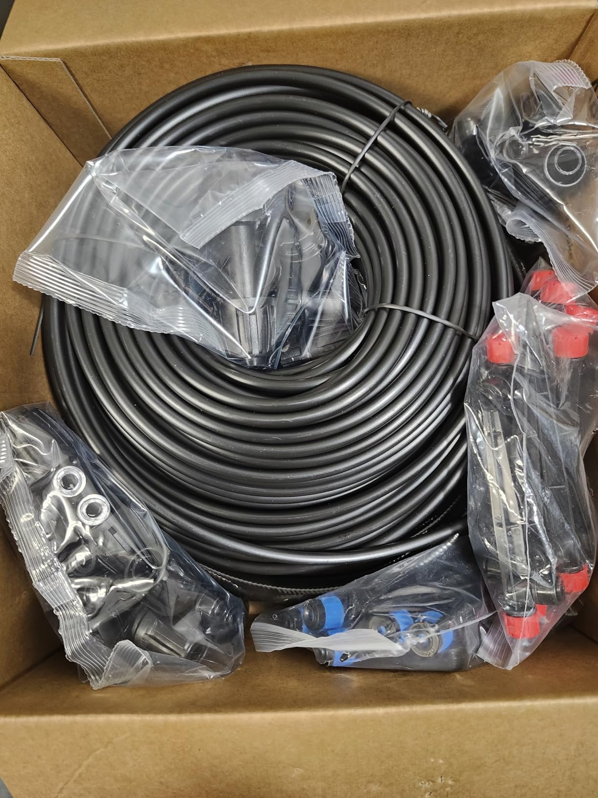 Push-to-Connect Drip Irrigation System Kit, 2-Zone Garden Watering System with 50FT 1/2