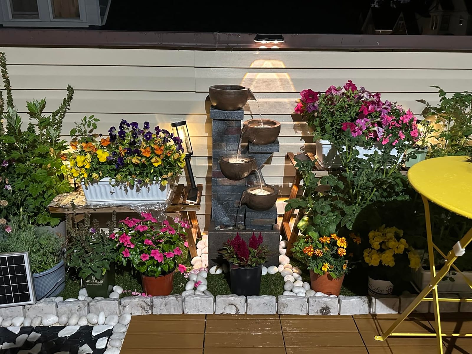 5 Tiers Solar Outdoor Water Fountain - 33.5