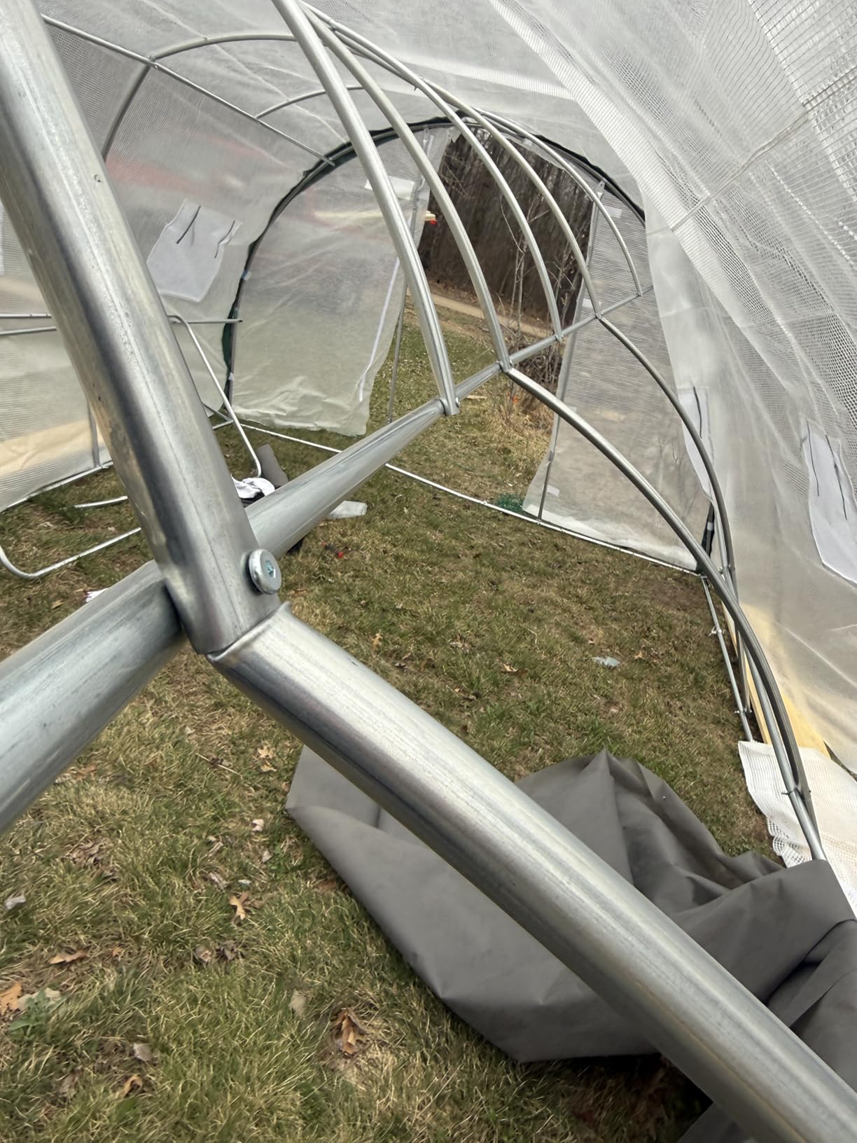 Quictent 25x10x6.6 FT Premium Greenhouse for Outdoors with 2 Door Frames | Reinforced Top Structure & Cover, Large Heavy Duty Walk-in Tunnel Hoop Green House for Garden Backyard Flower Winter, White customer photo 2