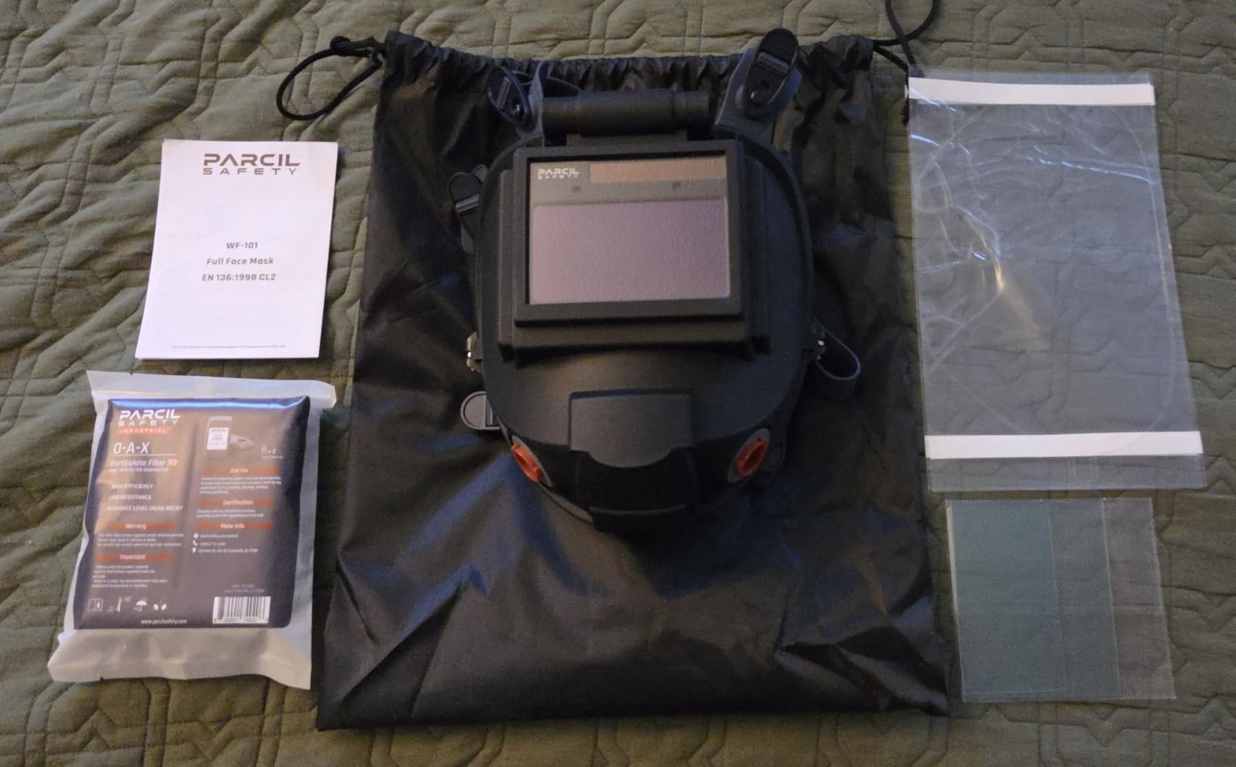 Parcil Distribution WF-101 Auto-Darkening Full Face Welding Respirator Mask | Shade 5-13 | MIG/TIG/Stick/Cut/Grind | P3 99% Particulate, Organic Vapor, Acidic Gas Filters customer photo 1