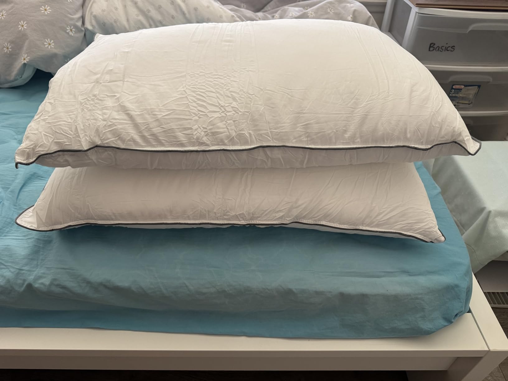 WhatsBedding Goose Down Pillows Set of 2, Queen Size Bed Pillows, 20x30 | Luxury Hotel Bed Pillows for Deep Sleep, Fluffy Soft Feather Down Pillow for Back, Stomach or Side Sleepers customer photo 2