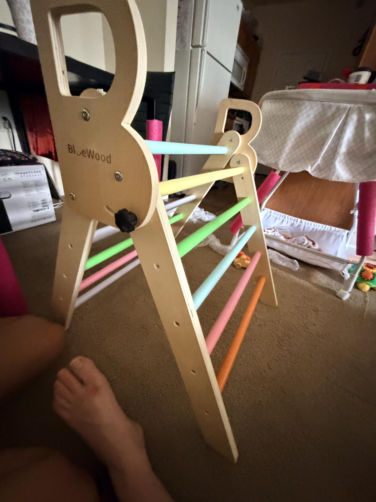 Pikler Triangle Set with Safe Handle, Climbing Toys for 1-3 Year | Foldable 7-in-1 Montessori Toddler Climbing Toys Indoor, Wooden Pickler Climbing Set, Baby Jungle Gym & Playground, Colorful customer photo 2