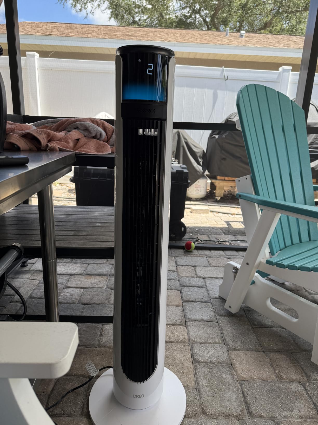 DREO TurboCool Outdoor Misting Fan 711AS, 33 ft/s High Velocity, 20dB Quiet | 12 Speeds, 4 Modes, 150° Customizable Oscillating, Smart Standing Fan for Bedroom, DC Motor, IPX4-rated Weather Resistant customer photo 1