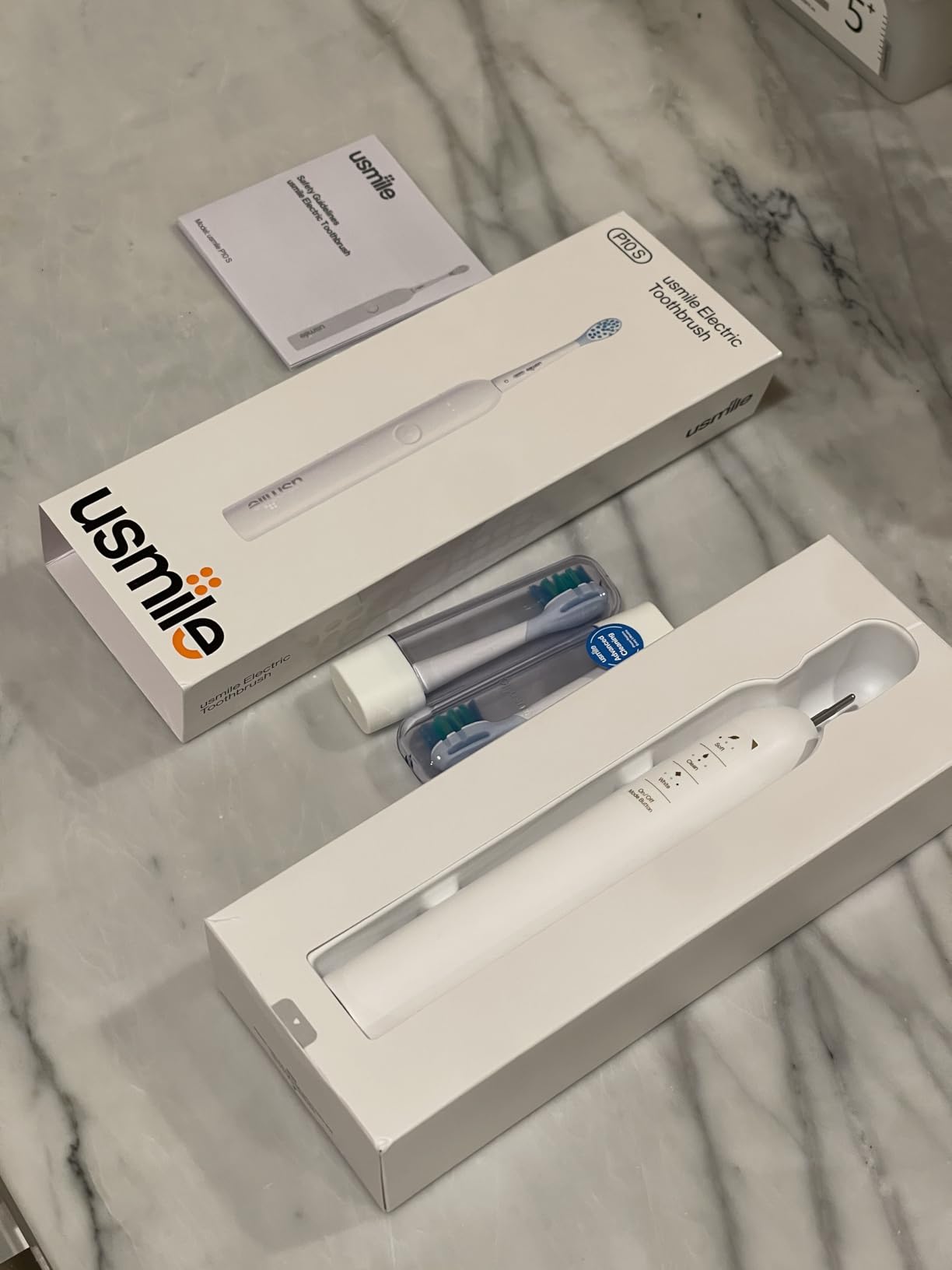 usmile P10S Sonic Electric Toothbrush, 180-Day Battery, Blue | 3 Modes Deep Clean & Whitening, Cushioned Gum-Care Brush Head for Sensitive Teeth, Smart Timer, 2 Heads, Rechargeable customer photo 1