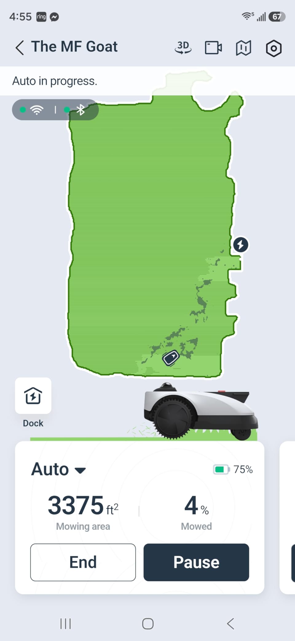 ECOVACS Goat O1000 LiDAR PRO Robot Lawn Mower, Wire-Free Mapping with LiDAR Navigation, AI Obstacle Avoidance, Smart Edge Mowing, App Control, for Lawns Up to 1/4 Acre customer photo 1