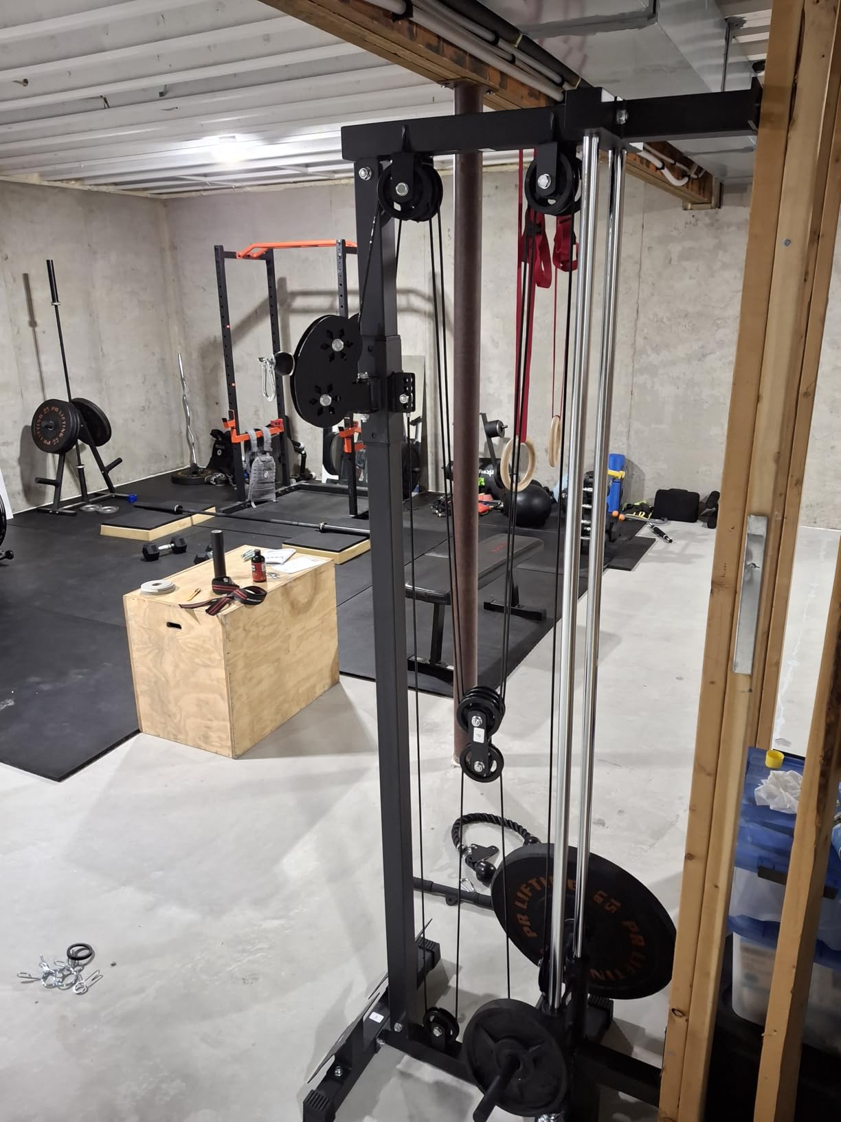 VEVOR LAT Pull Down Machine, 3-in-1 Row Cable Machine, Cable Machines Home Gym with 18-Levels Height Adjustment, Wall-Mount Design, Load 500 lbs LAT Tower for Full-Body Workouts, Single-Arm Training customer photo 1