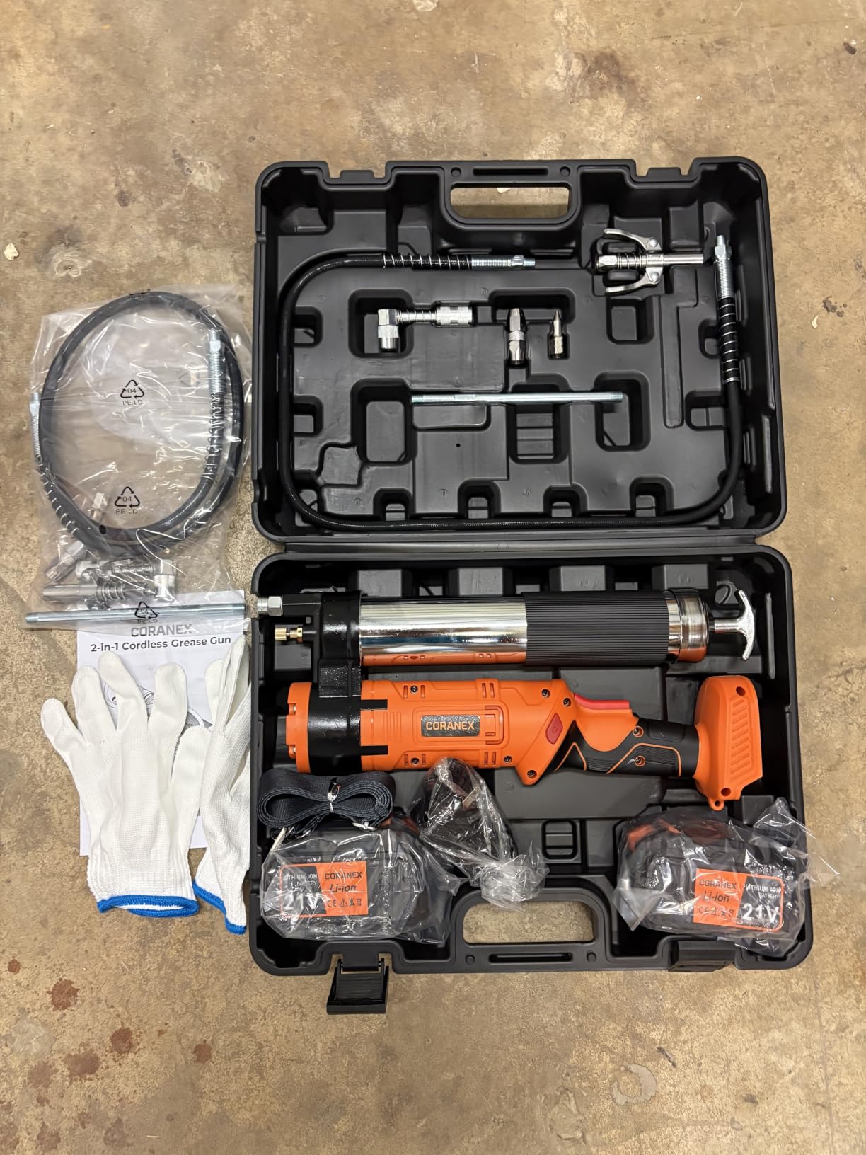 12000 PSI Cordless Grease Gun | 2x4Ah Batteries | 40