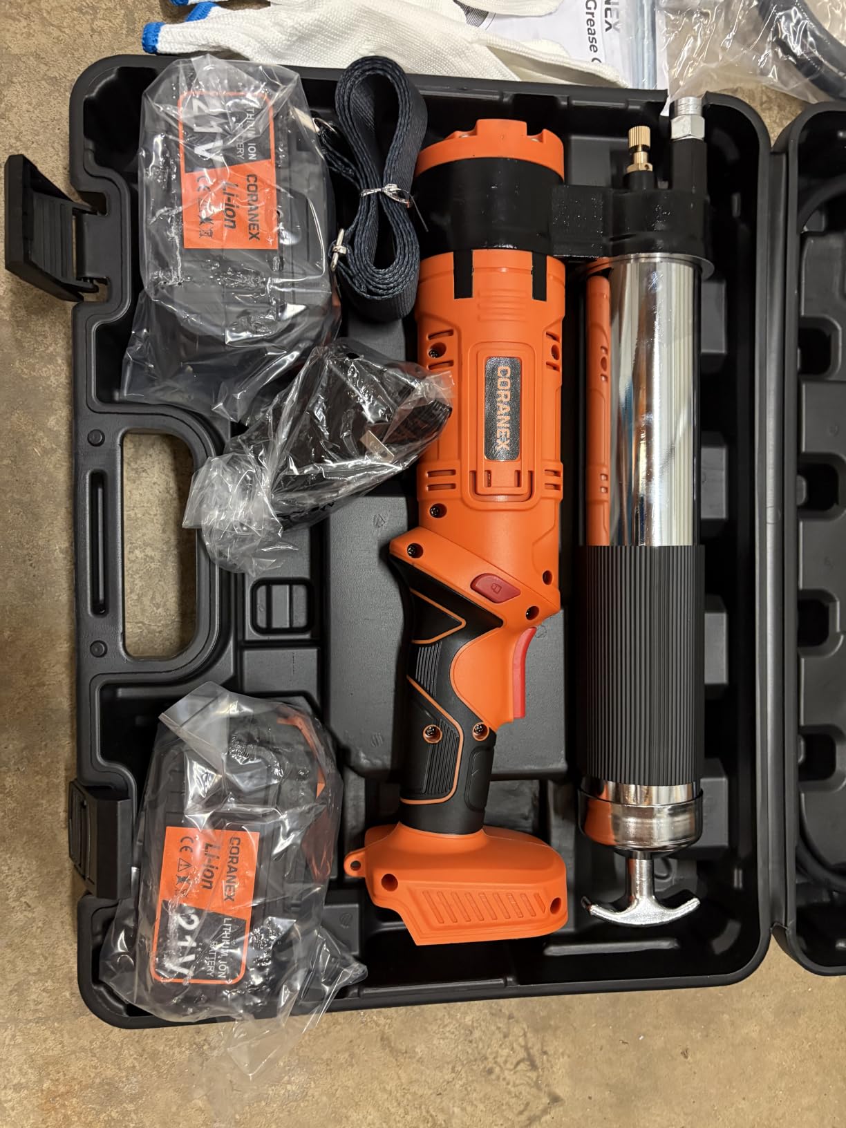 12000 PSI Cordless Grease Gun | 2x4Ah Batteries | 40