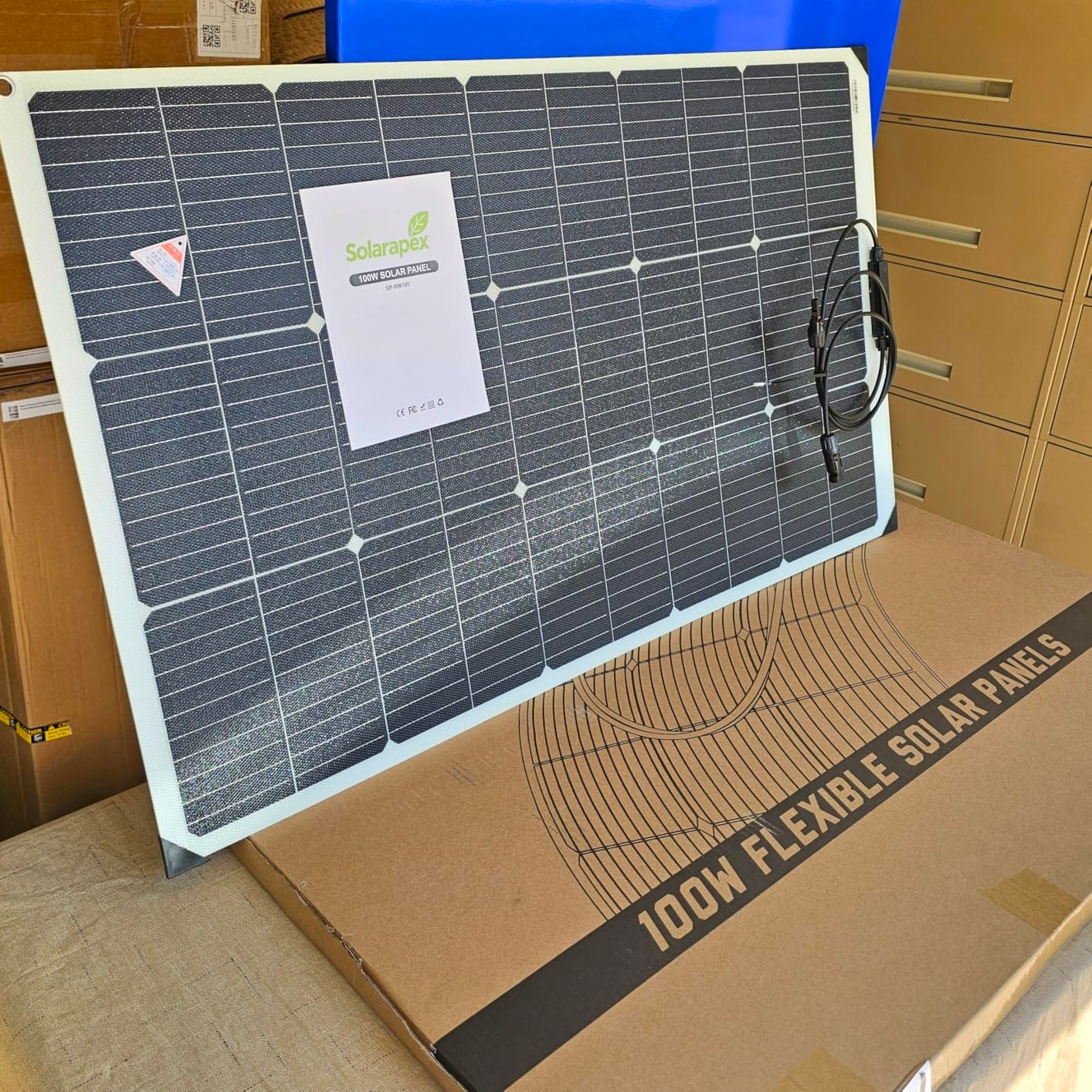 Solarapex 100W Fiberglass Flexible Solar Panel, ETFE Coated Lightweight Mono | 270° Flexible Design with IP68 Waterproof ETFE Coating for 12V Battery Charging, RV, Boat, Marine, Camping & Off-Grid customer photo 1