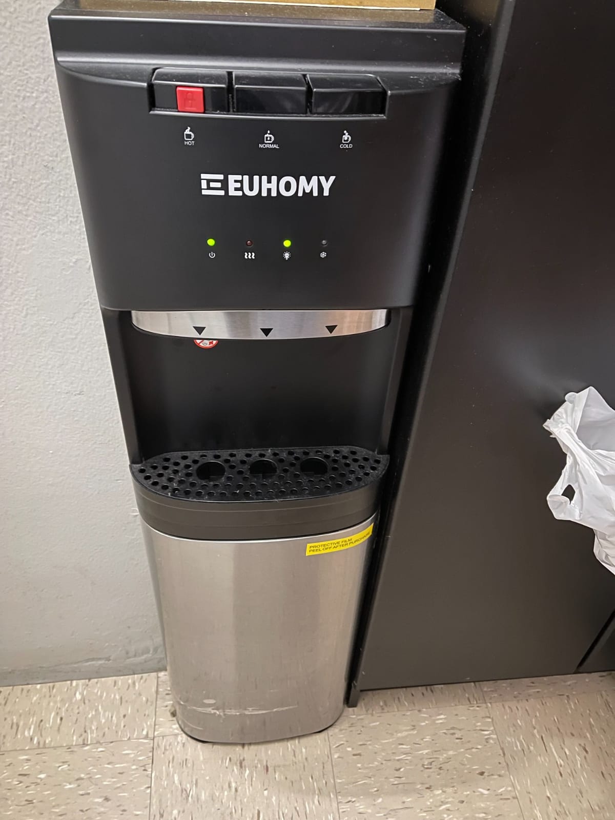 Euhomy Self-Cleaning Bottom-Loading Water Dispenser, Compatible with 5 Gallon Bottles - 3 Temperature Settings with Hot, Room & Cold Water Outlets, Childproof Lock, Night Light & LED Display, Black customer photo 1