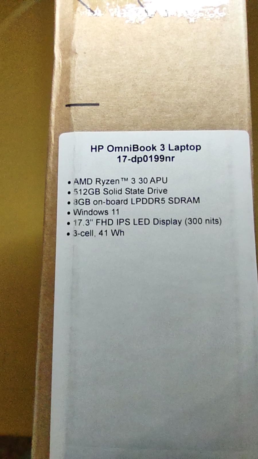 HP OmniBook 3 17.3 inch Laptop PC, FHD Display, AMD Ryzen 3, 8 GB RAM, 512 GB SSD, AMD Radeon 610M Graphics, Windows 11 Home, Mica Silver customer photo 2