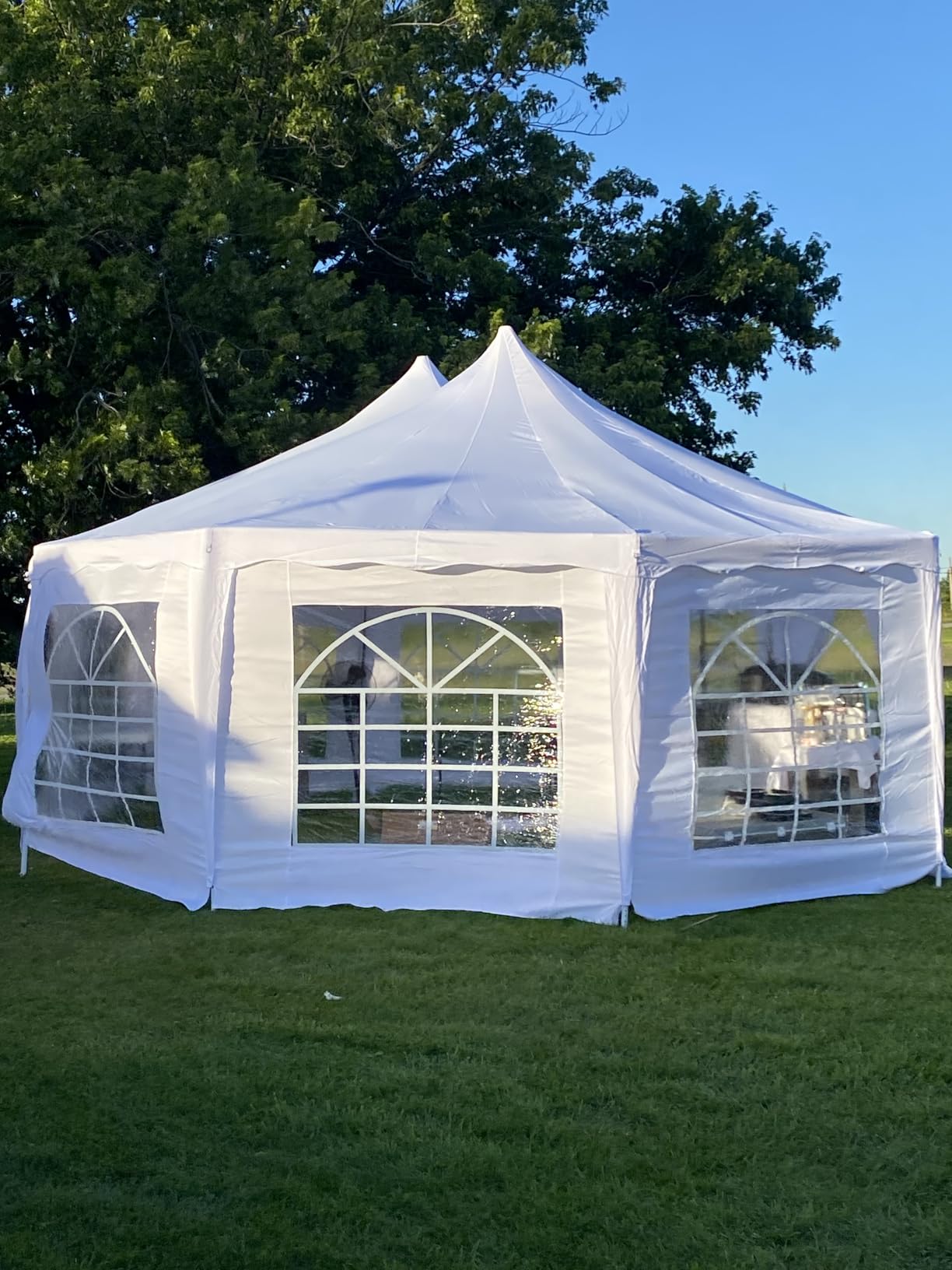 YITAHOME 20x40FT Party Tent Outdoor Wedding Event Shelters Arch Top | Heavy Duty Galvanized Steel Arch Top Canopy with Large White Roof, Removable Sidewalls & 3 Storage Bags customer photo 2