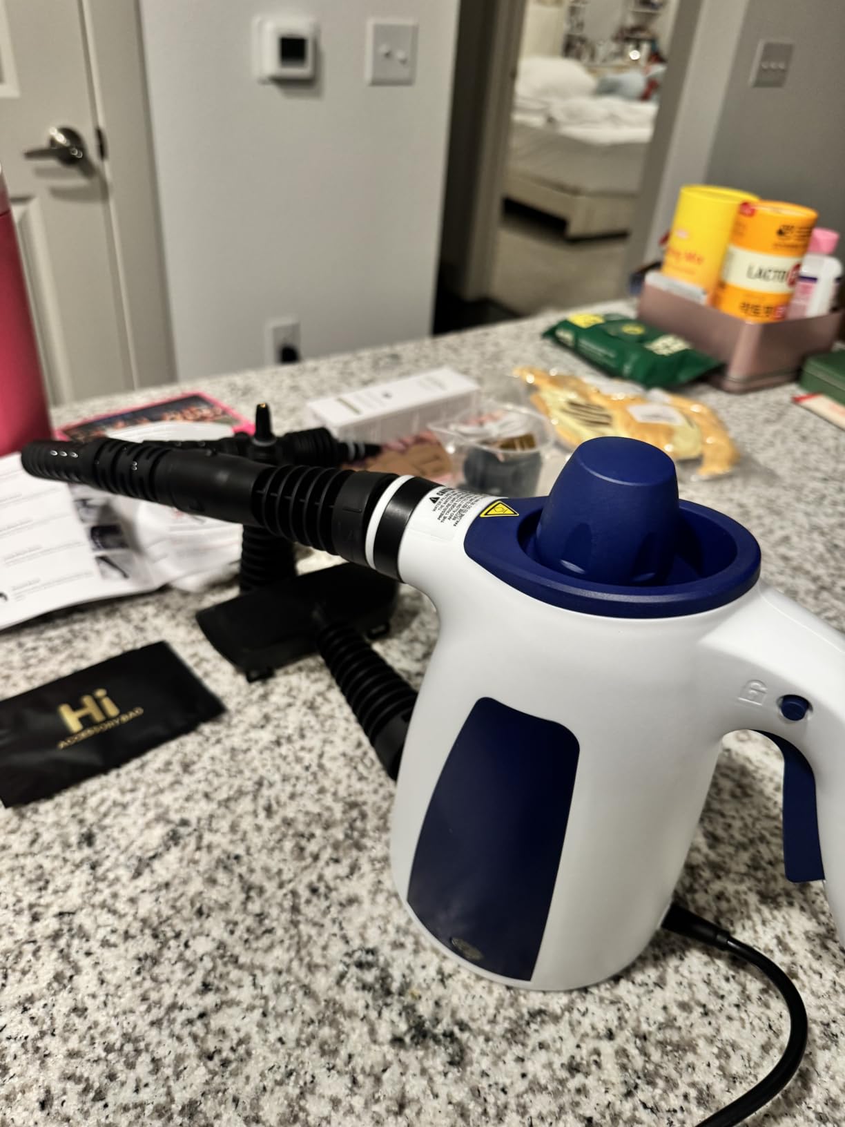 Handheld Steam Cleaner, 230F Pressurized Steamer with No Water Spitting & Continuous Steam, 350ML Chemical-Free Deep Cleaning for Grease & Grime, 14 Accessories for Grout, Bathroom, Kitchen & Car customer photo 1