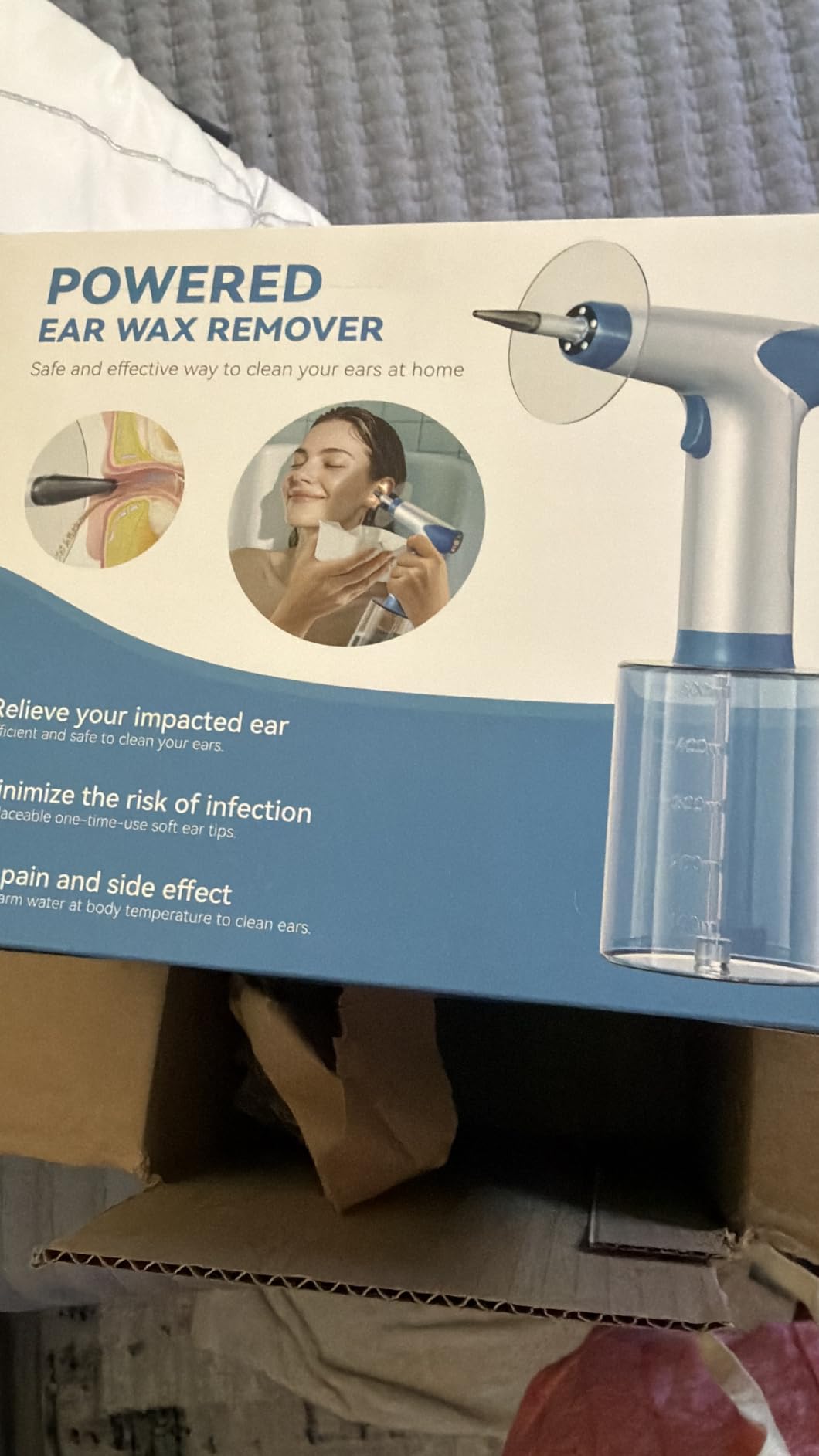 Ear Wax Removal Kit, Ear Cleaner with Water Temperature Sensor | Electric Ear Wax Removal Tool with 4 Pressure Modes, 2000mAh Battery, 12 Tips & Basin, Earwax Removal for Adults Kids customer photo 2