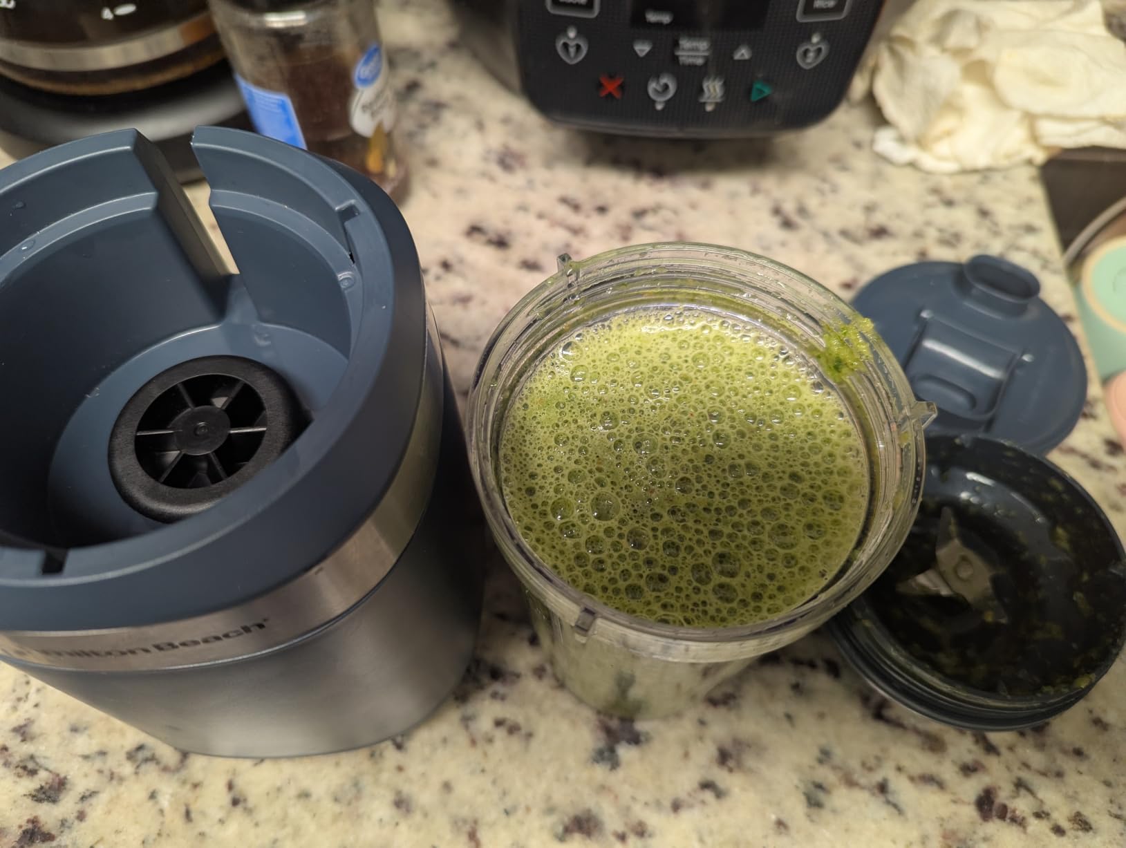 Hamilton Beach Portable Blender for Smoothies With 2 Blend & Go Jars | 2 14 oz. Personal Blender Jars and Lids | Powerful 400 Watt Motor | Stainless Steel Blades | Kitchen Makeover Blue | 51202J customer photo 1