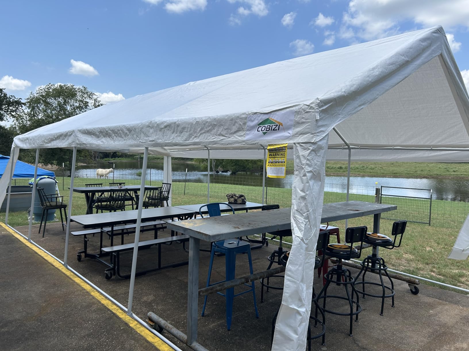 COBIZI 16x32 Party Tent Heavy Duty for Parties Outdoor Gazebo (Better Than Galvanized), Event Shelter Wedding Canopy, BBQ Carport Commercial with Removable Sidewall Windows, Powder Coating White customer photo 2