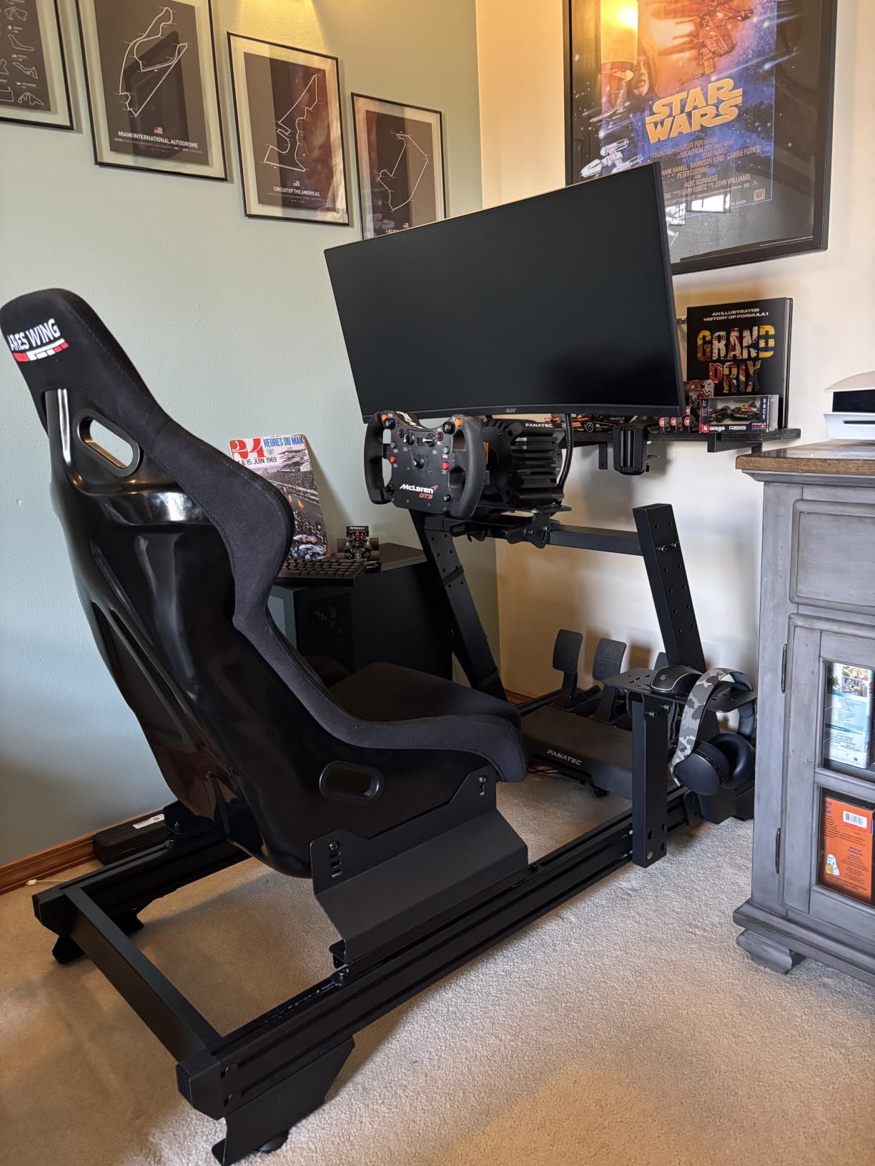 ARES WING Sim Racing Cockpit with Racing Seat, 8040 Aluminum Profile, Fully Adjustable, Compatible with Thrustmaster/Fanatec/Moza/Logitech (Wheel, Pedals and Shifter Not Included) customer photo 1