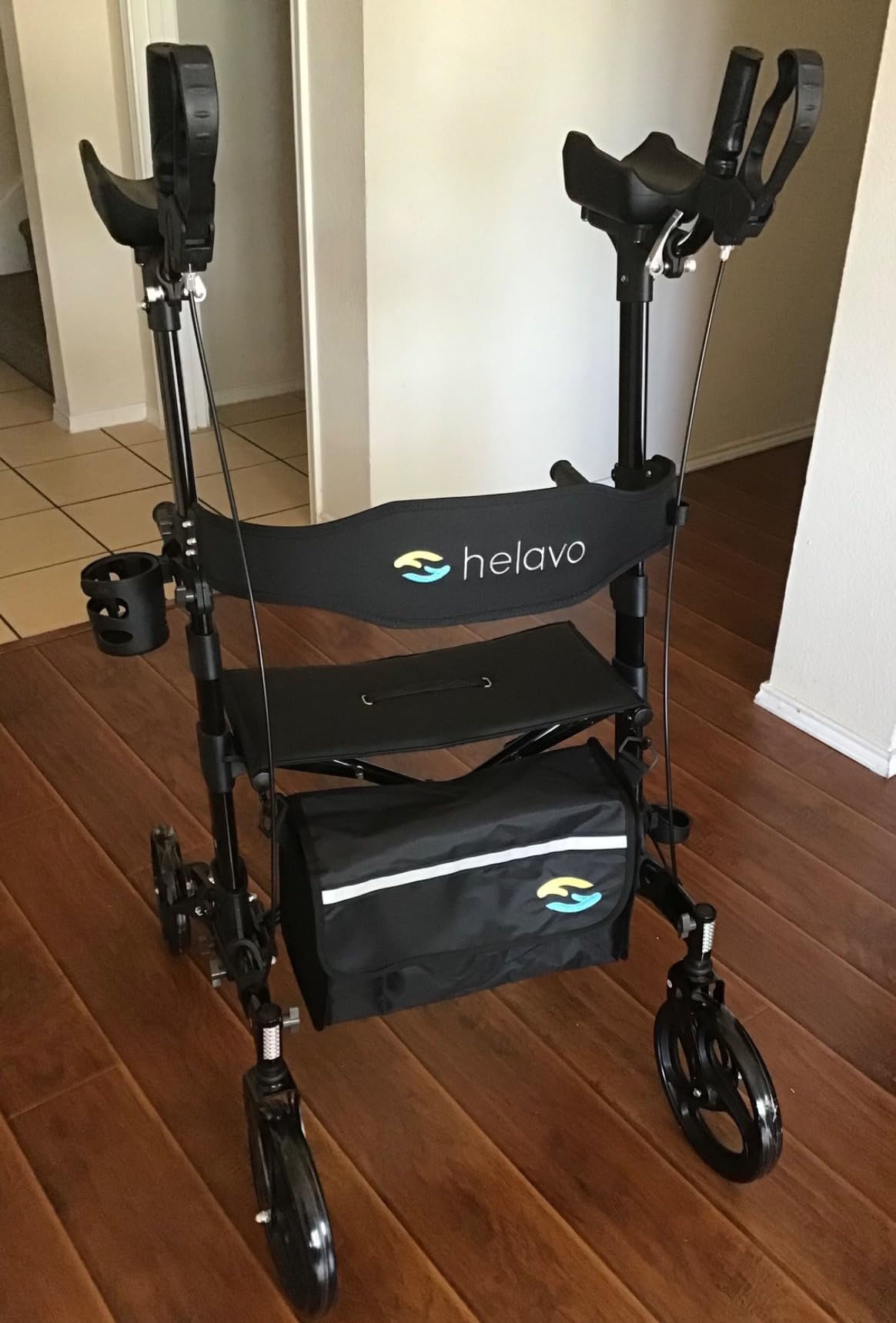Helavo Extra Wide 2 in 1 Bariatric Walker Wheelchair Combo, 500 lb Capacity | Heavy Duty Rollator Transport Chair, 28.3