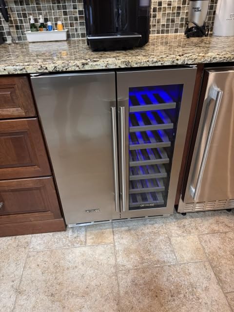 ORYMUSE 36 Inch 2 Door Commercial Back Bar Cooler, 7.2 Cu.Ft Under Counter Beverage Refrigerator with Glass Doors, Safety Lock and LED Light for Bar Restaurant Cafe, Black customer photo 1