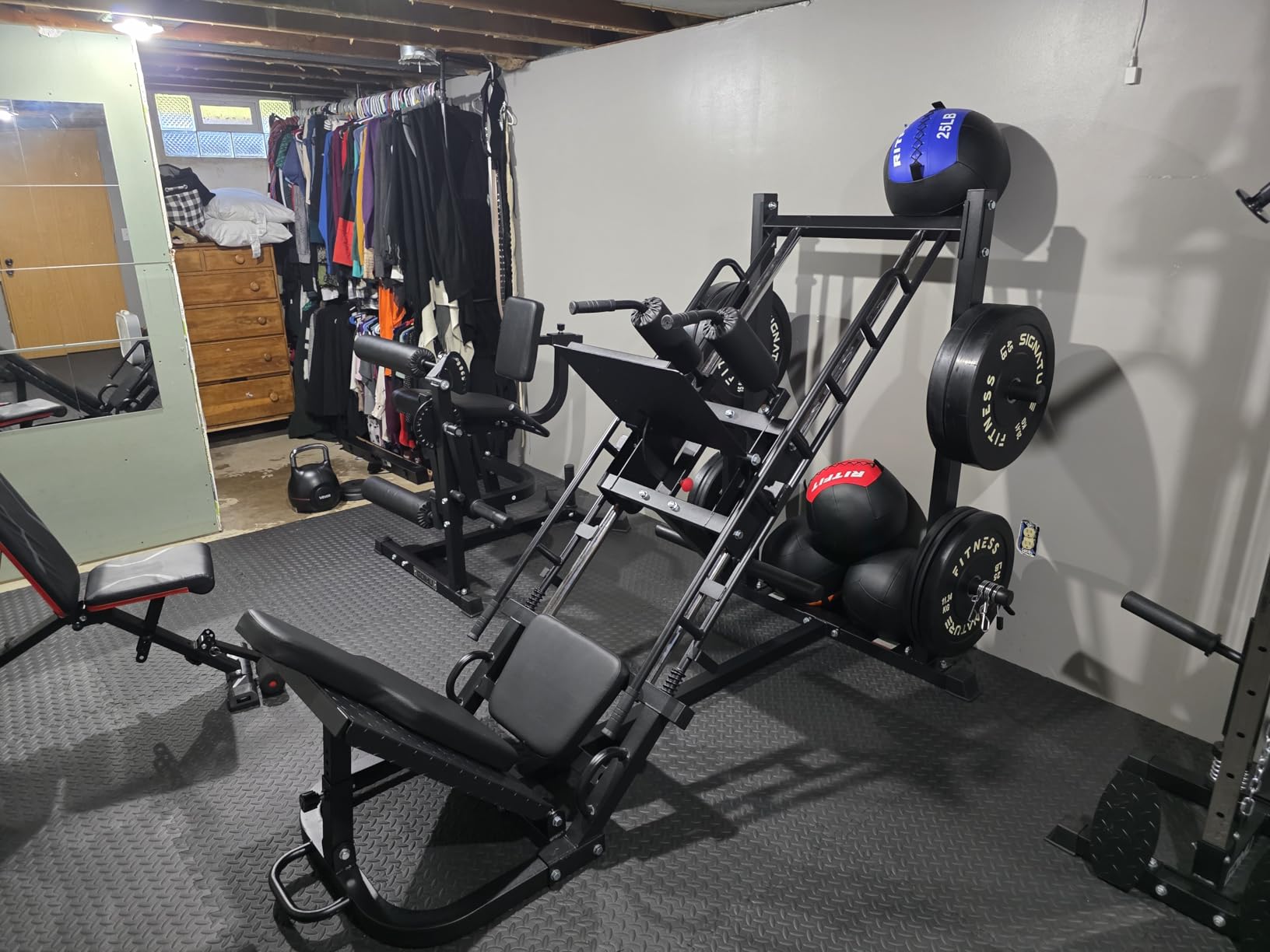 Dripex Leg Press Hack Squat Machine Combo for Home Gym, Adjustable Leg Press Machine for Full Lower Body Workout, Upgraded Leg Press with Transport Wheels and Weight Storage,Weight Plates Not Included customer photo 2