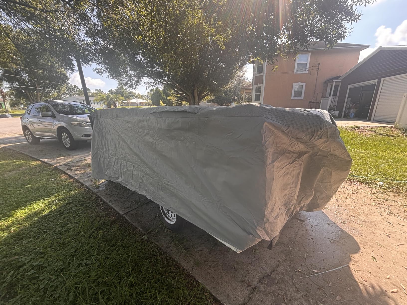 Umbrauto RV Cover 27-30ft: 7 Layers Travel Trailer Cover, Waterproof Camper Cover, Toy Hauler Cover with Tongue Jack Cover, Extra Windproof Ropes, Gutter Covers customer photo 1