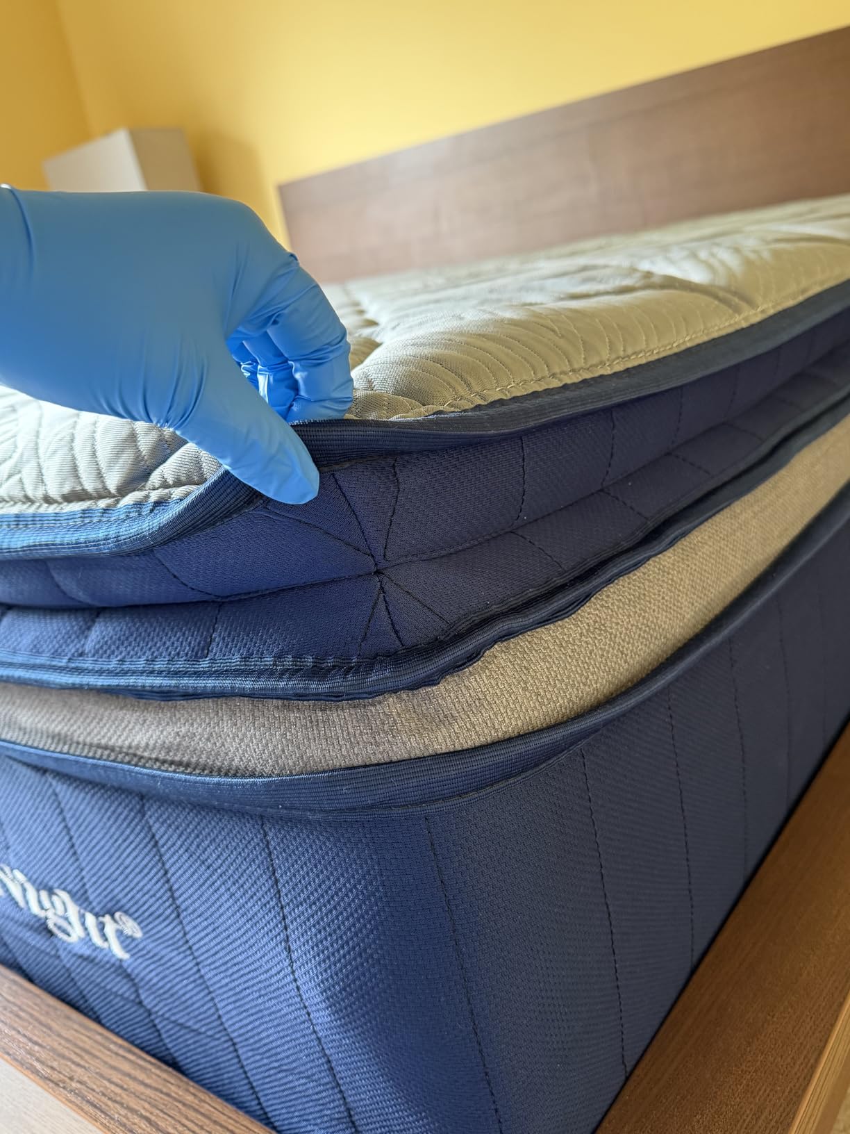 Sweetnight CoolNest Hybrid Queen Size Mattress 14 Inch, Cooling Pillow Top | Cool Night Sleep for Hot Sleeper, 7-Zone Ergo Support for Pressure Relief, 4 Stage Cool Enhanced Breathability, Medium Firm customer photo 1