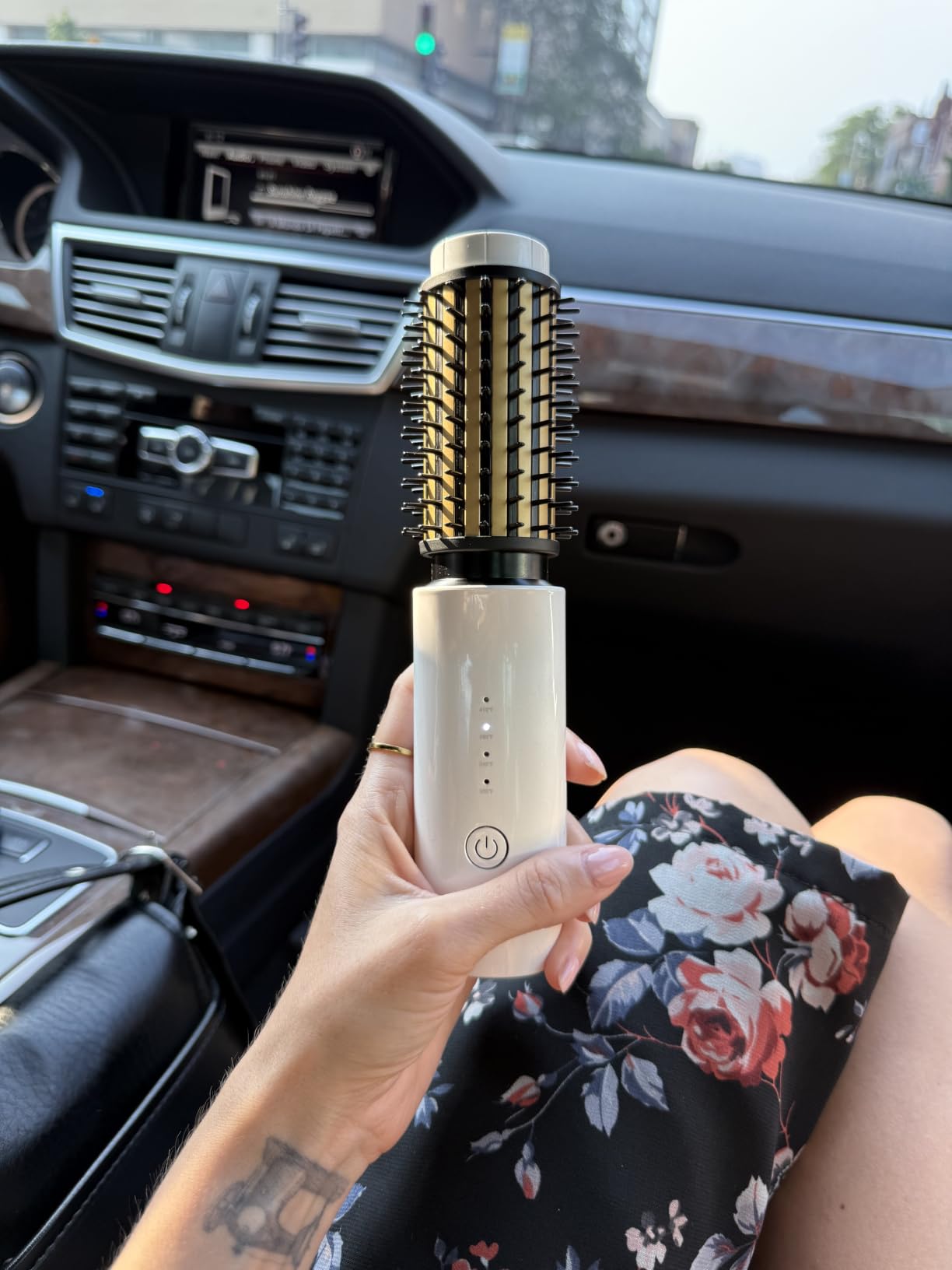 CARESKY Cordless Curling Iron Brush, Rechargeable Battery Curling Iron with 200 Million Negative Ions, Portable Travel Curling Iron Brush, Cordless Heated Round Hair Curler Brush for Styles,Touch-Up customer photo 2